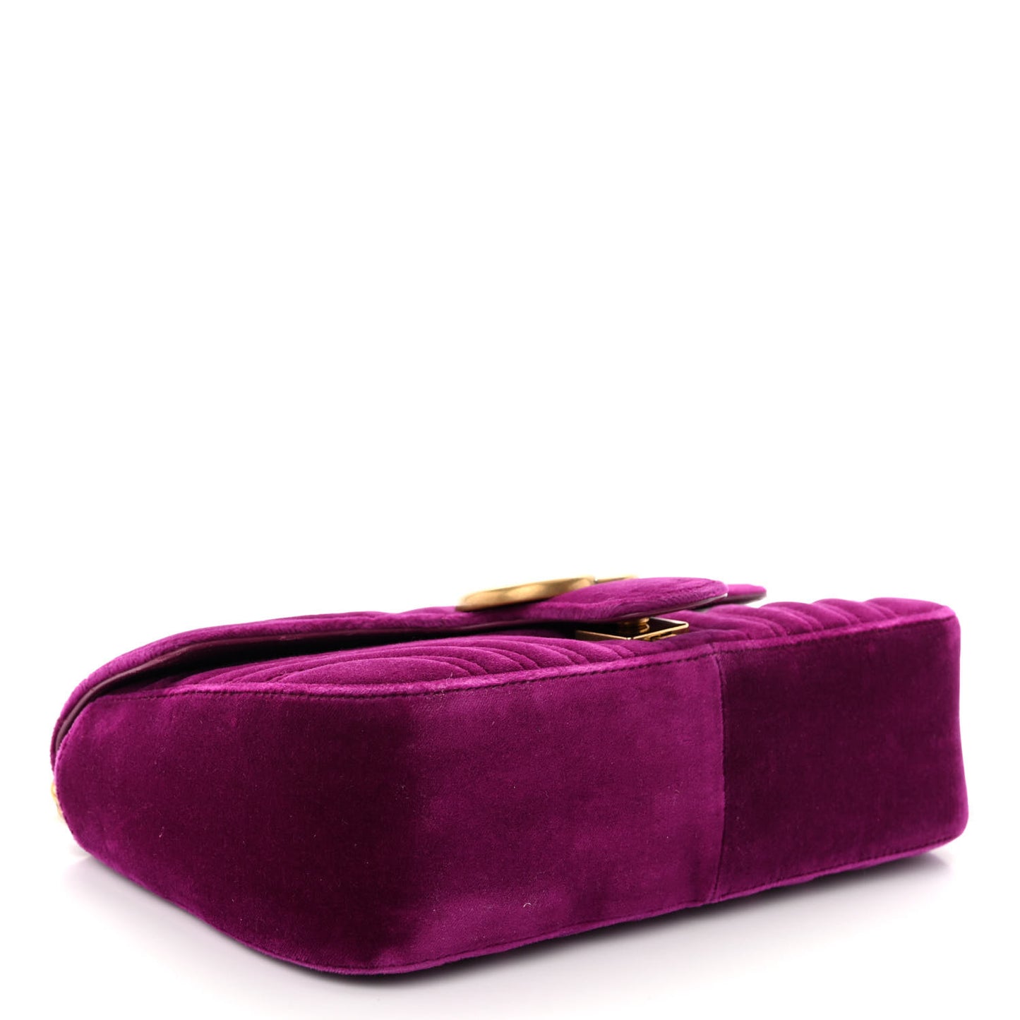 Velvet Matelasse Small GG Marmont Shoulder Bag Fuchsia Violet Cyclamen