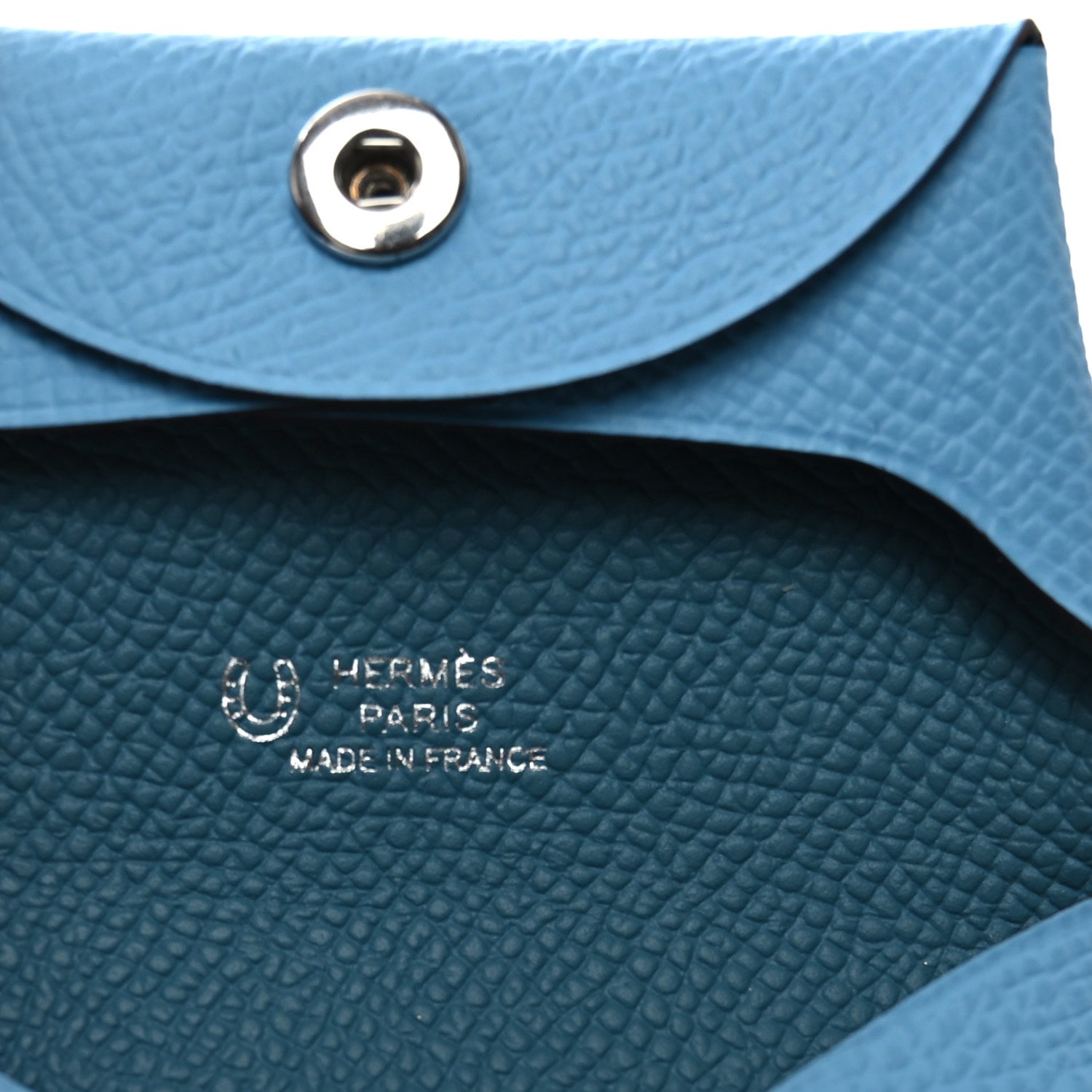 Hermes Epsom Horseshoe Bastia Coin Purse Celeste New Bleu Jean 6 of 7