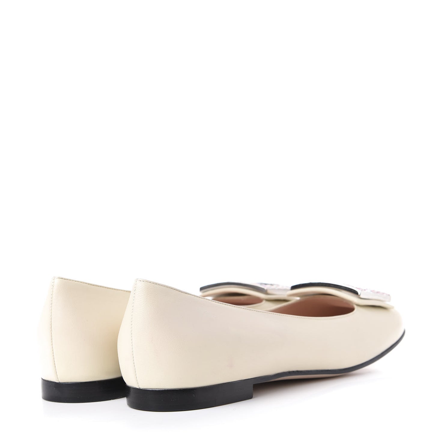 Malaga Kid Crystal Square G Madelyn Ballet Flats 41 Vintage White