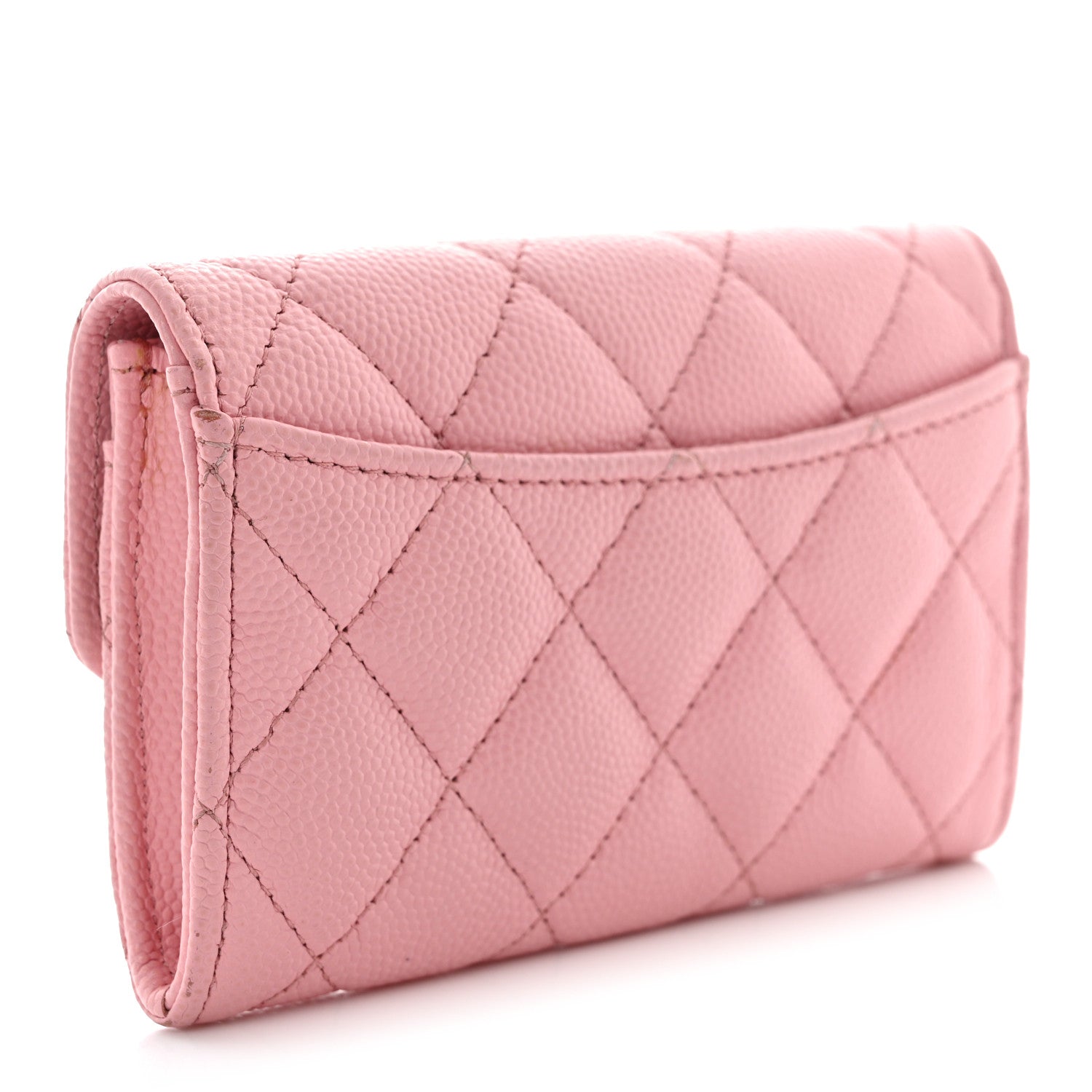 Chanel Caviar Quilted Flap Card Holder Wallet Light Pink 3 of 11