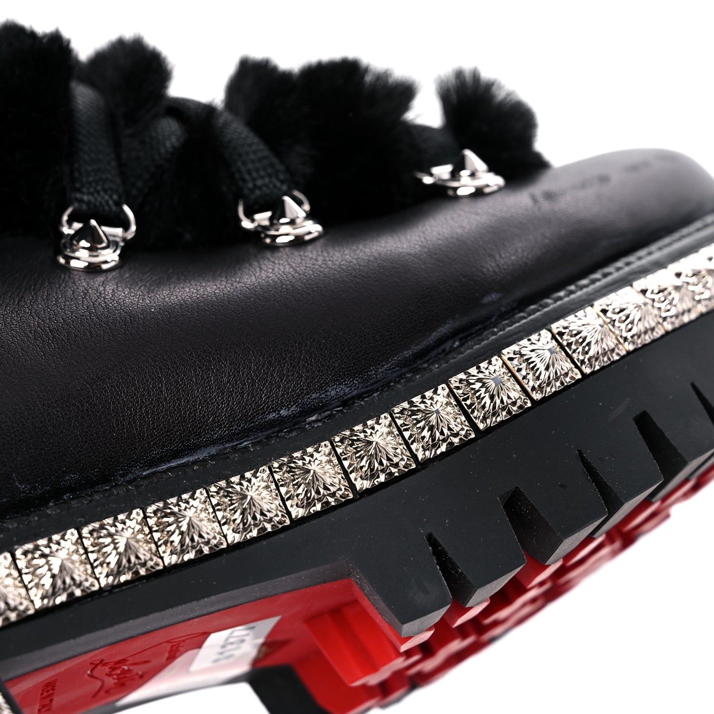 Calfskin Studded Shearling Yeti Donna Boots 36 Black