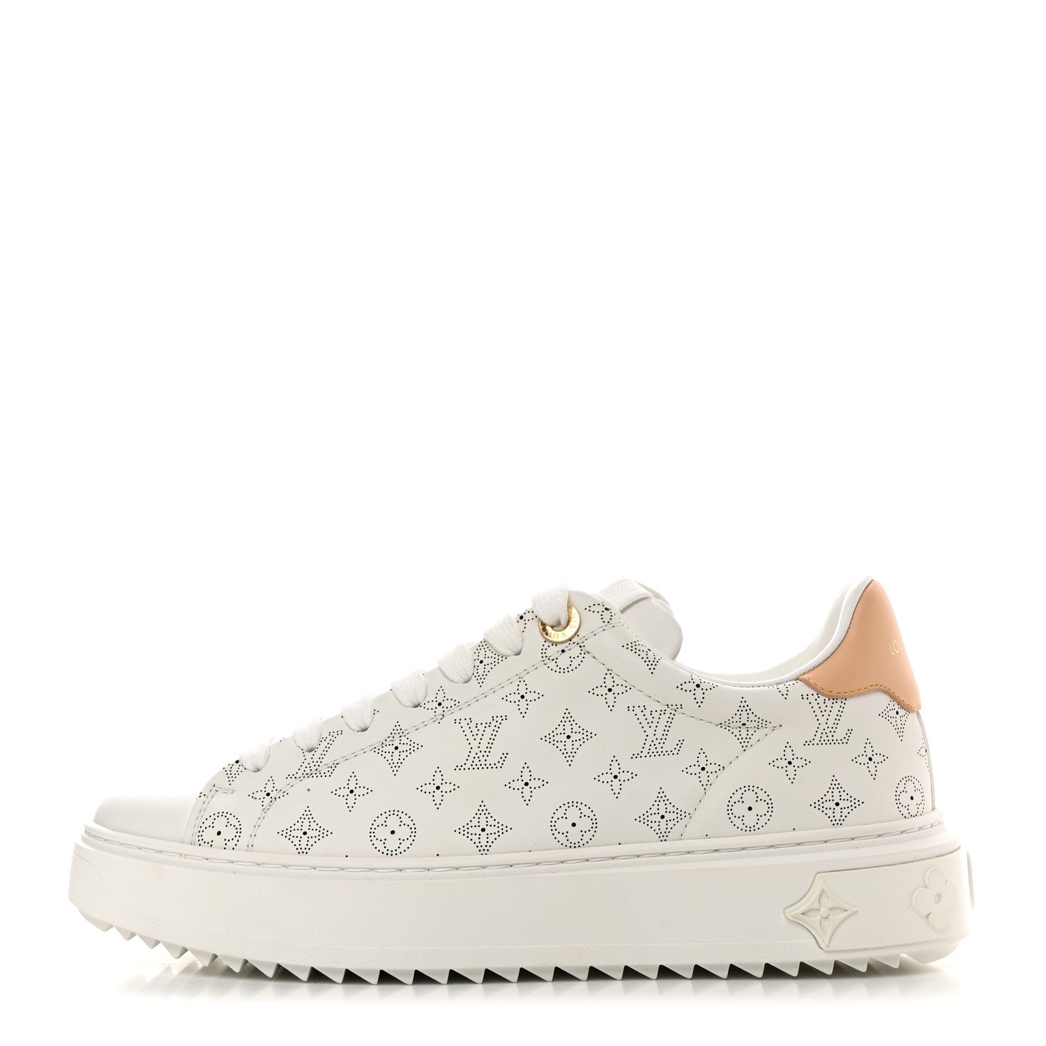Louis Vuitton Calfskin Mahina Monogram Time Out Sneakers 36.5 White 1 of 9