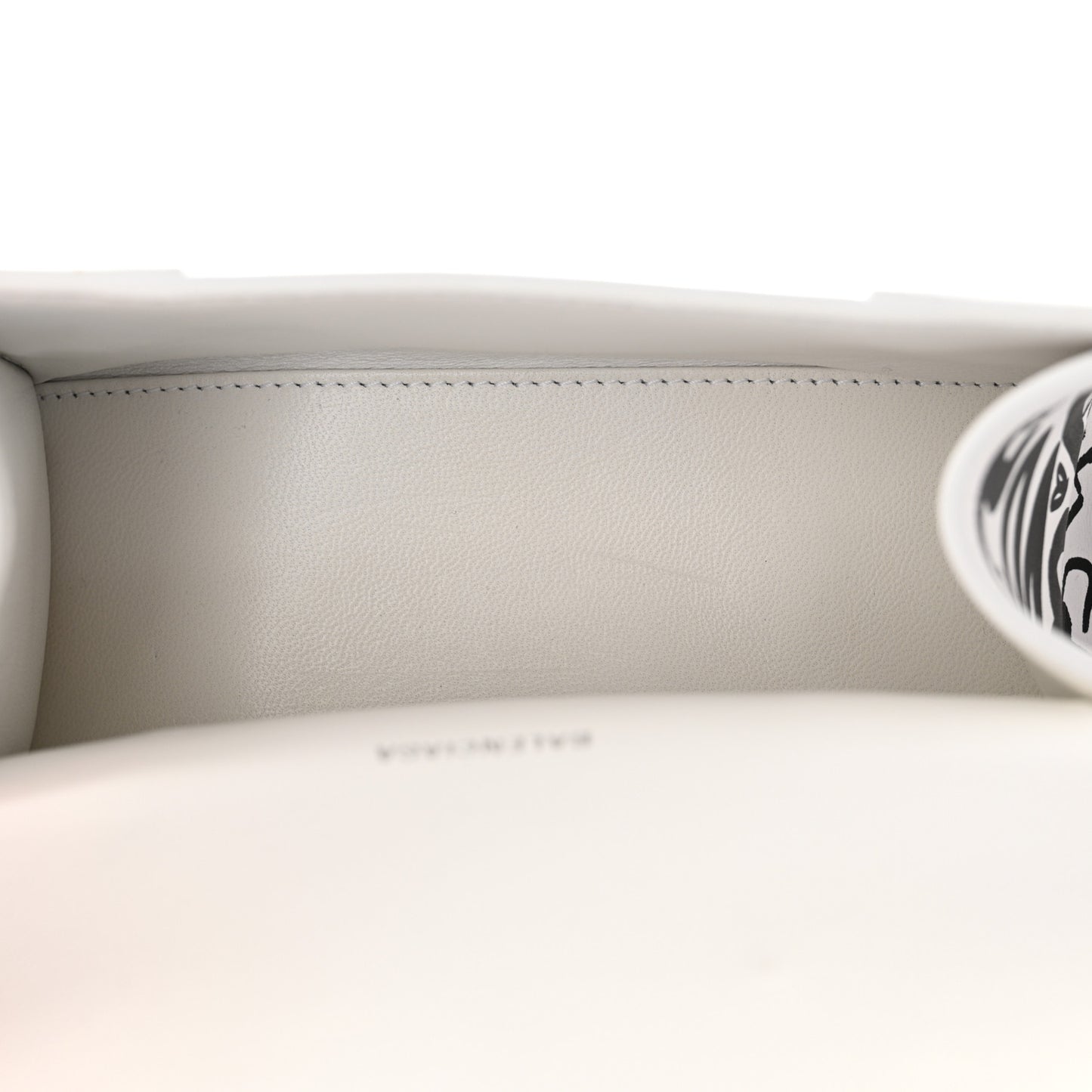 Smooth Calfskin Graffiti Hourglass Top Handle Bag XS White Black