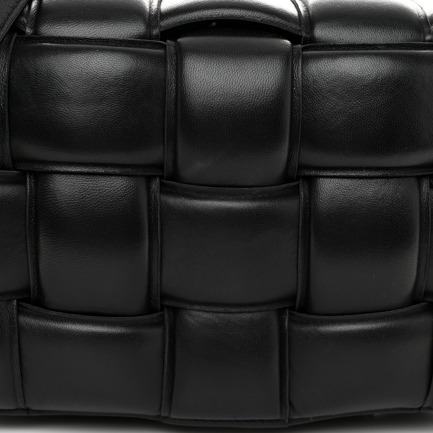 Nappa Maxi Intreccio Padded Cassette Crossbody Bag Black