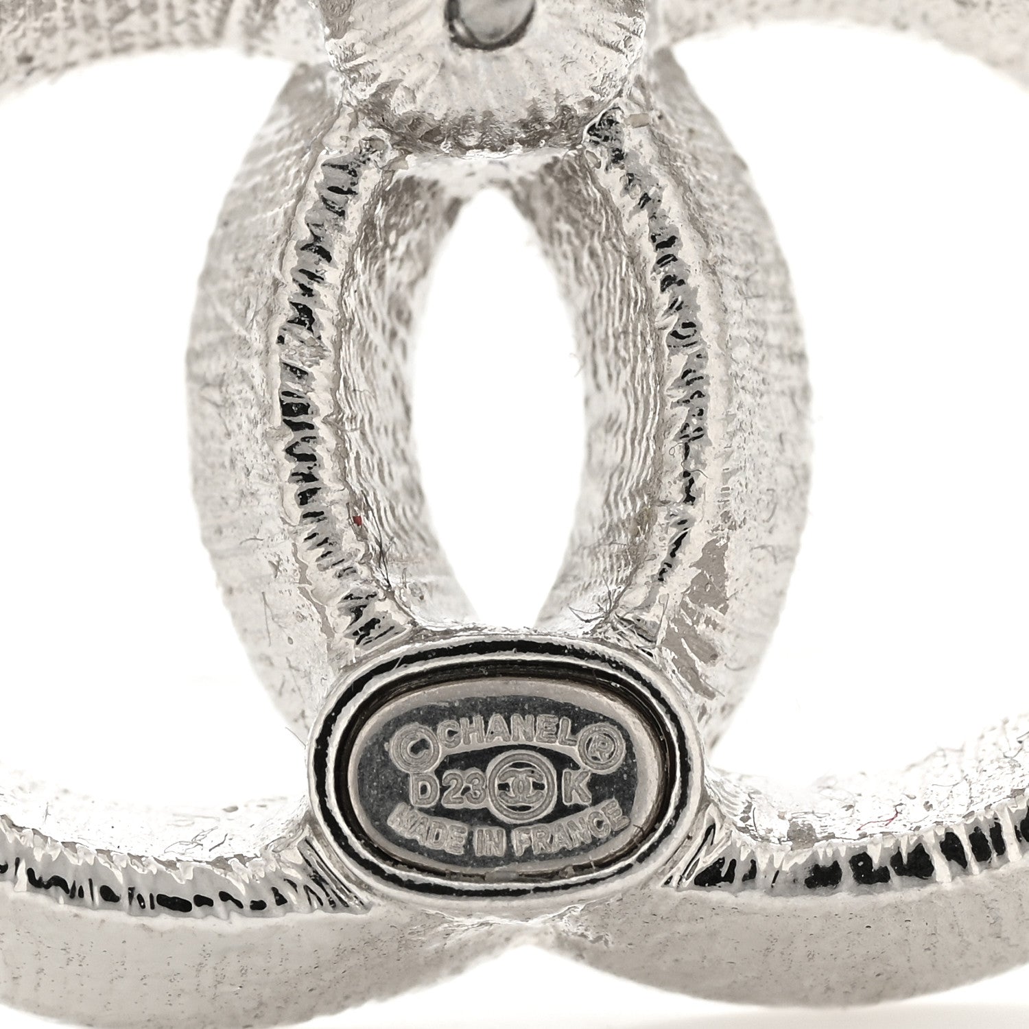 Chanel Crystal CC Earrings Silver 4 of 4