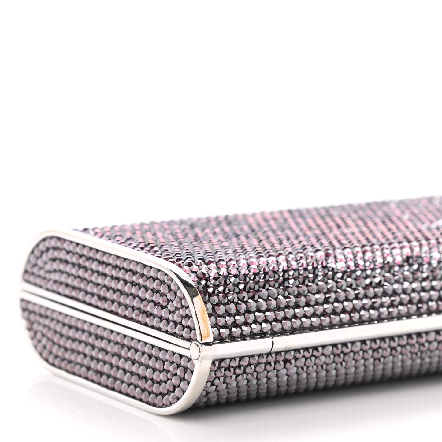 Swarovski Crystal Minaudiere Clutch Silver Purple