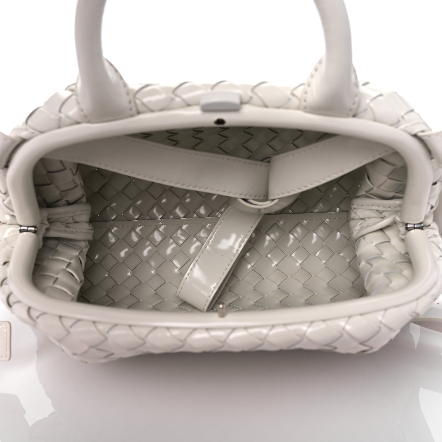 Nappa Intrecciato Small Handle Bag Chalk