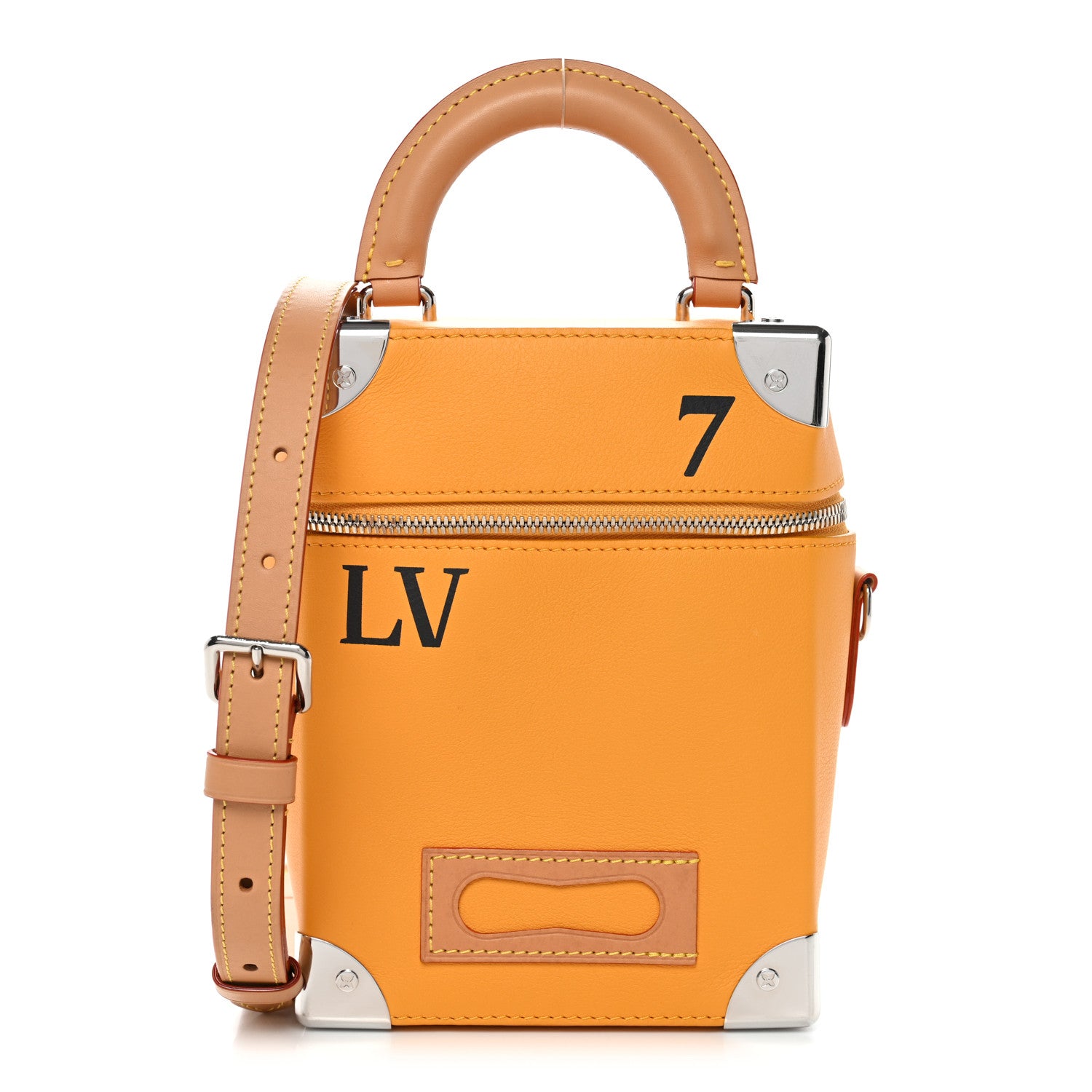 Louis Vuitton Calfskin N°7 Vertical Box Trunk Yellow 1857141