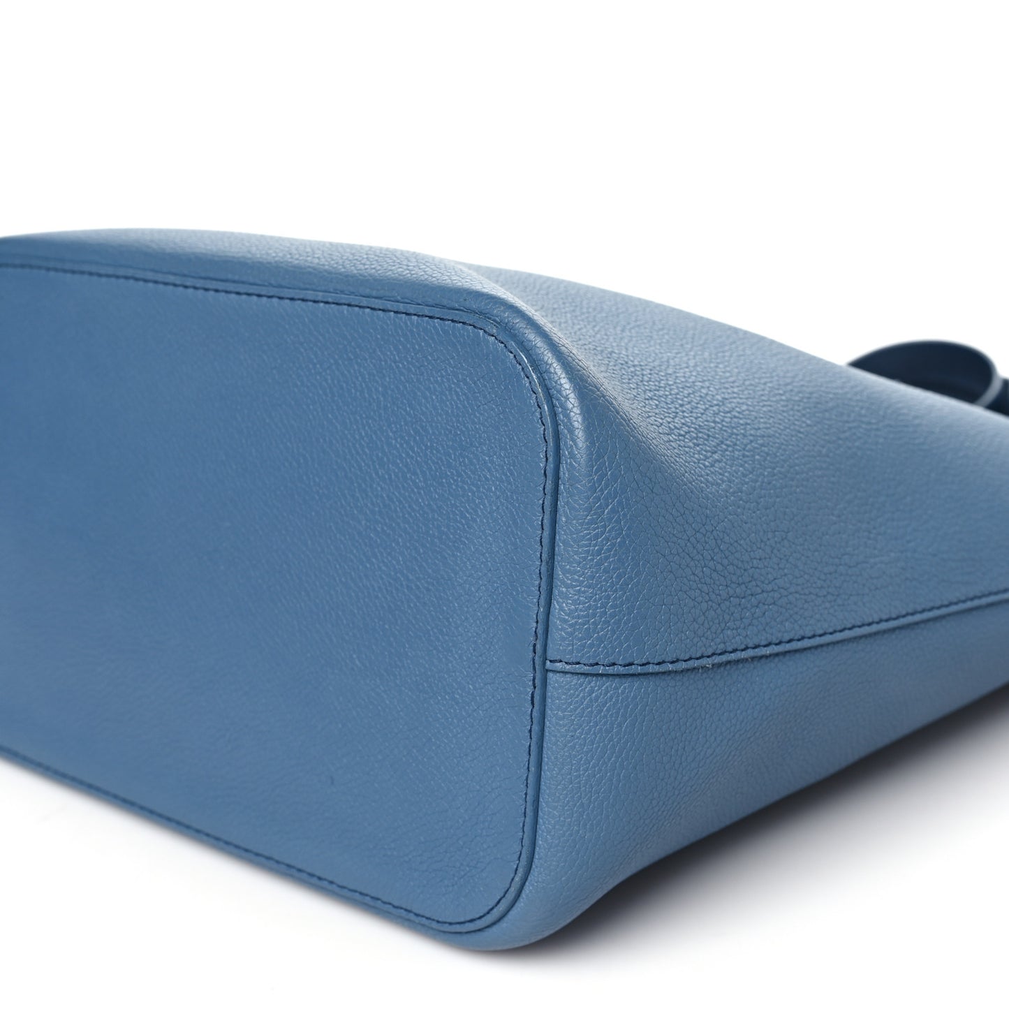 Calfskin Lockme Bucket Blue Jean