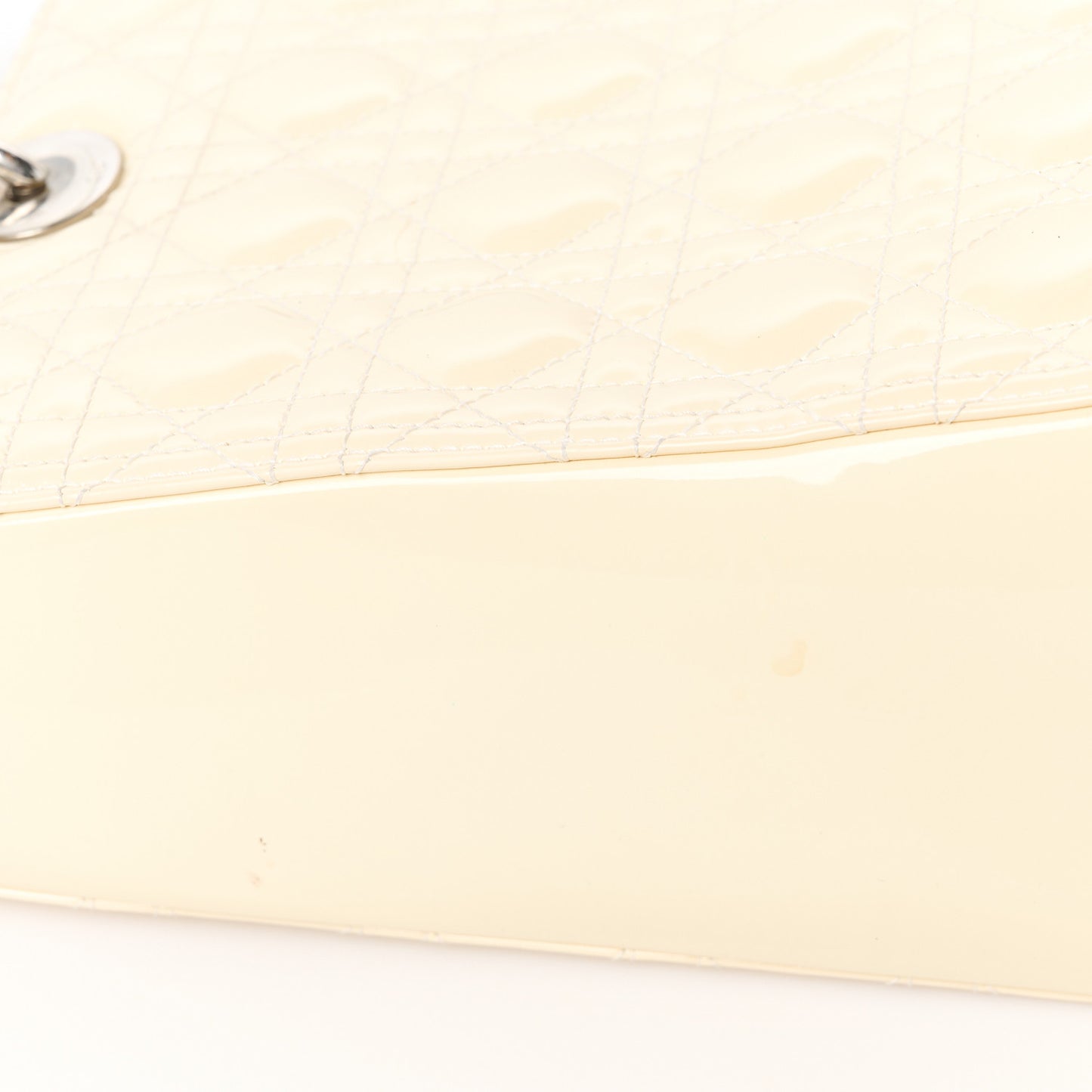 Patent Cannage Large Lady Dior White