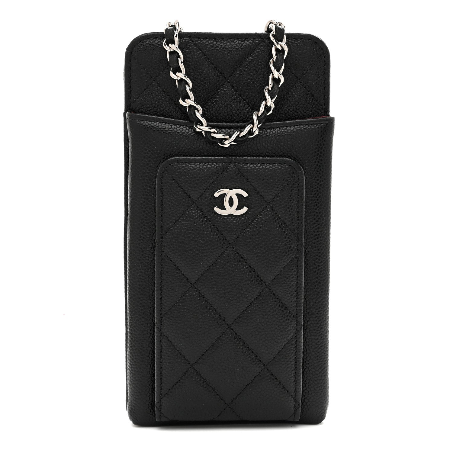 CHANELケース Chanel Caviar Quilted Zip Phone Case Black 1785938 – FASHIONPHILE