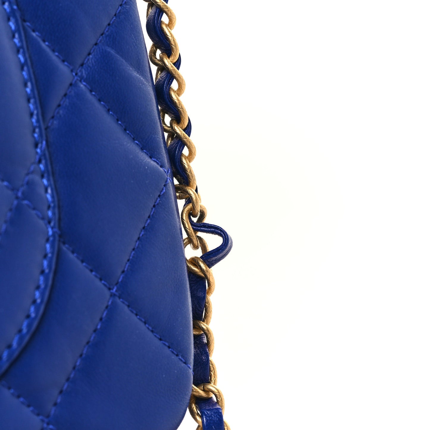 Lambskin Quilted Large CC Chain Flap Blue