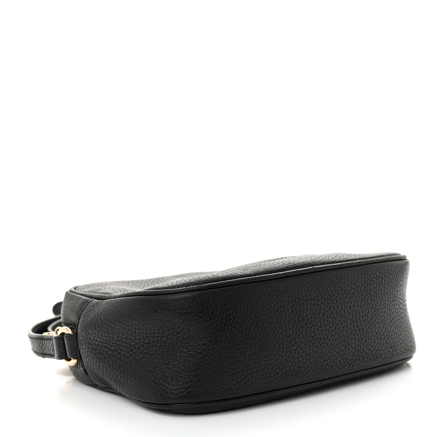 Pebbled Calfskin Small Soho Disco Bag Black