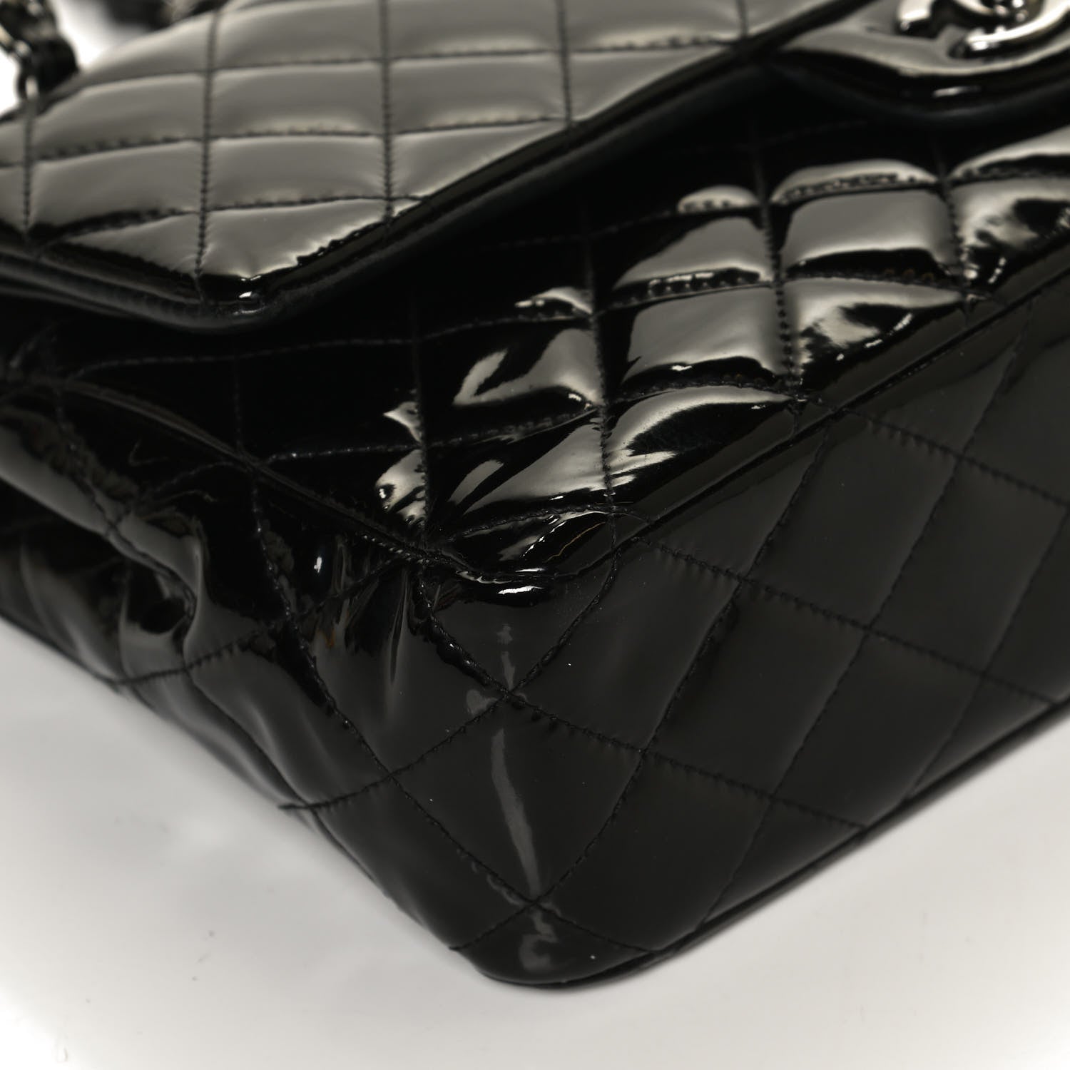 Chanel Patent Quilted Medium Double Flap Black 14 of 15