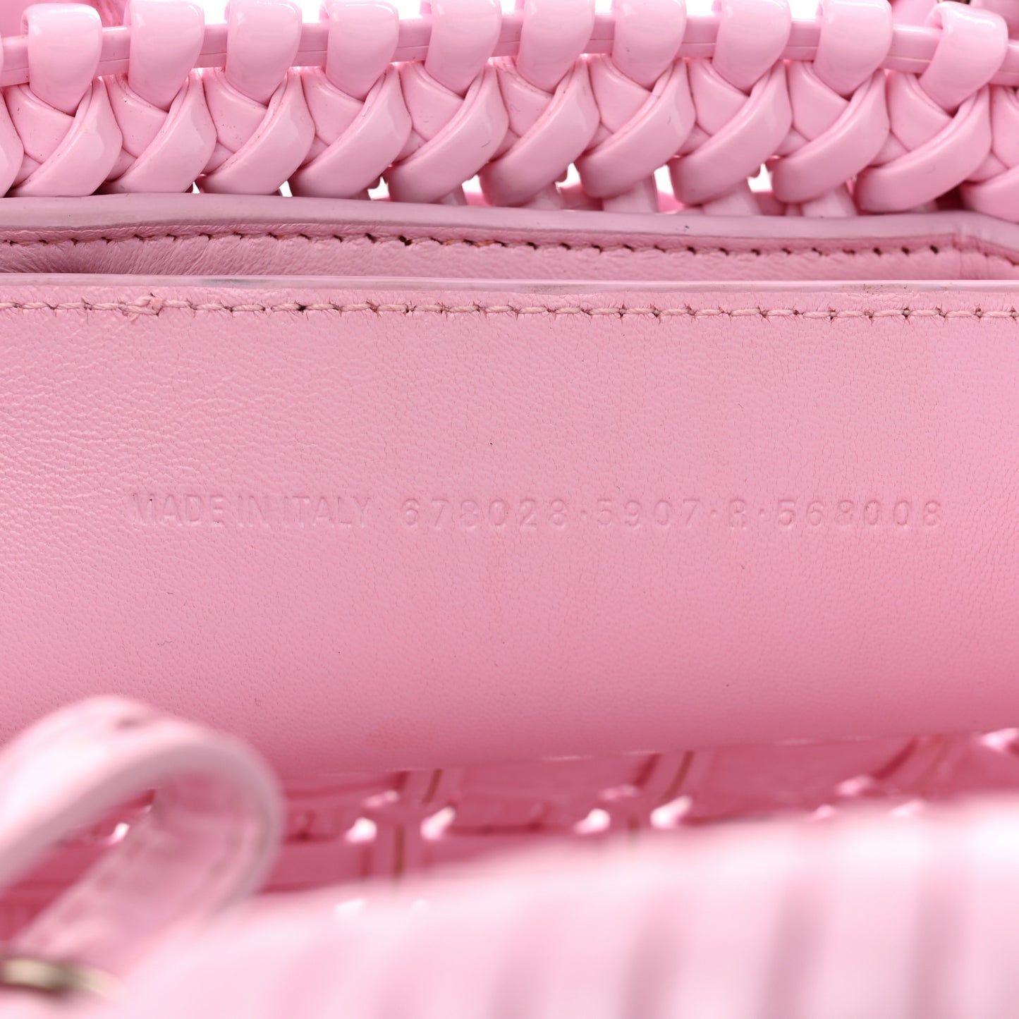Faux Calfskin Braided Varnished XXS Bistro Basket Candy Pink