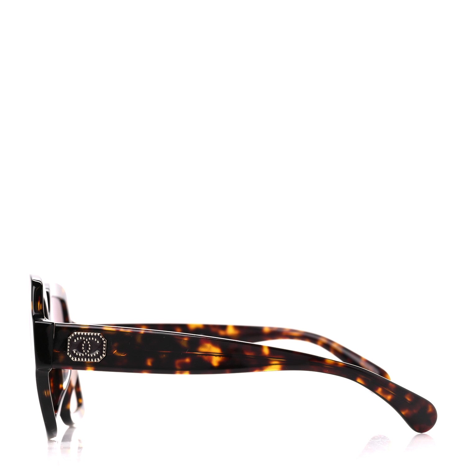Chanel Acetate Square Strass CC Sunglasses 5479-A Tortoise 3 of 8