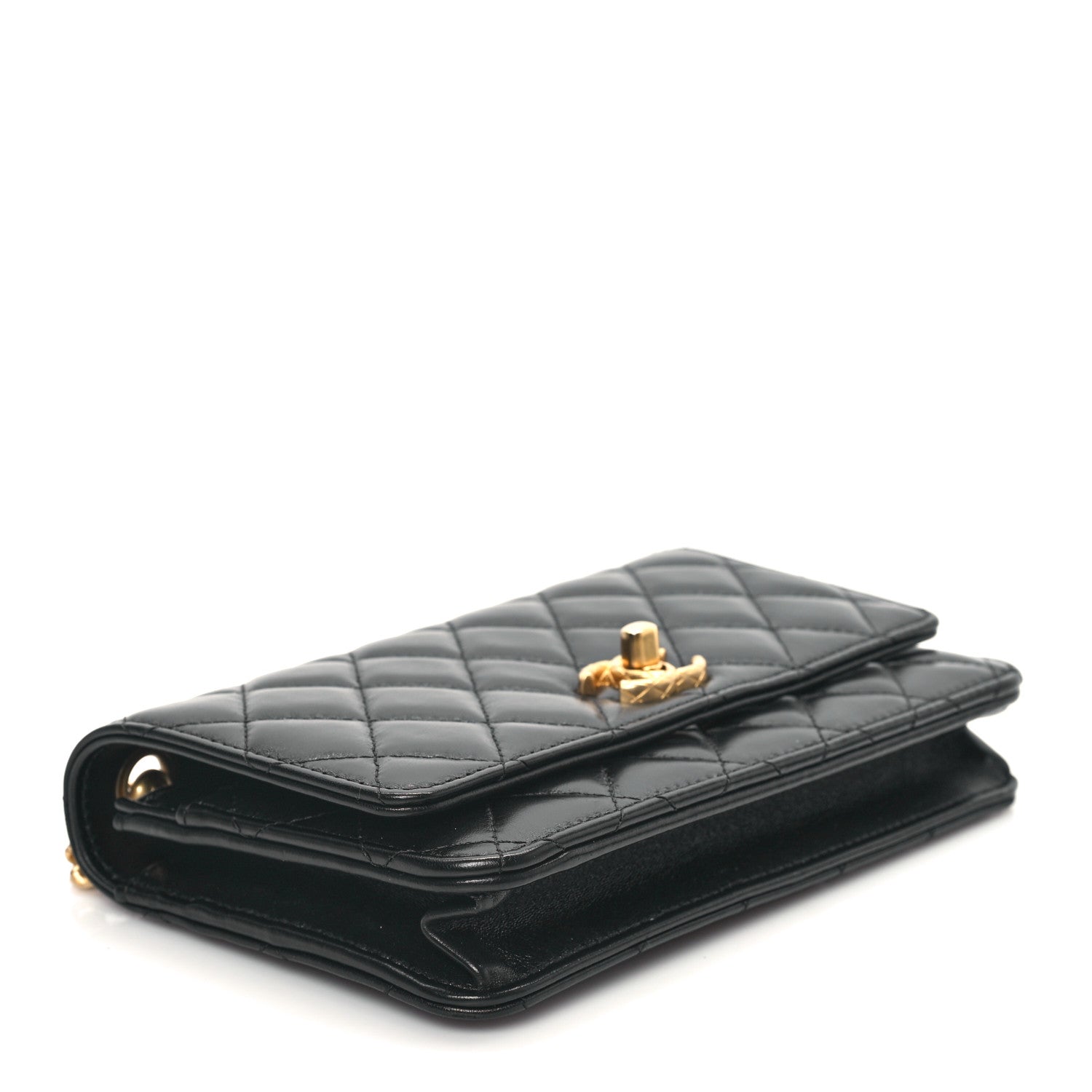 Chanel Lambskin Quilted Pillow Crush Wallet On Chain WOC Black 4 of 12