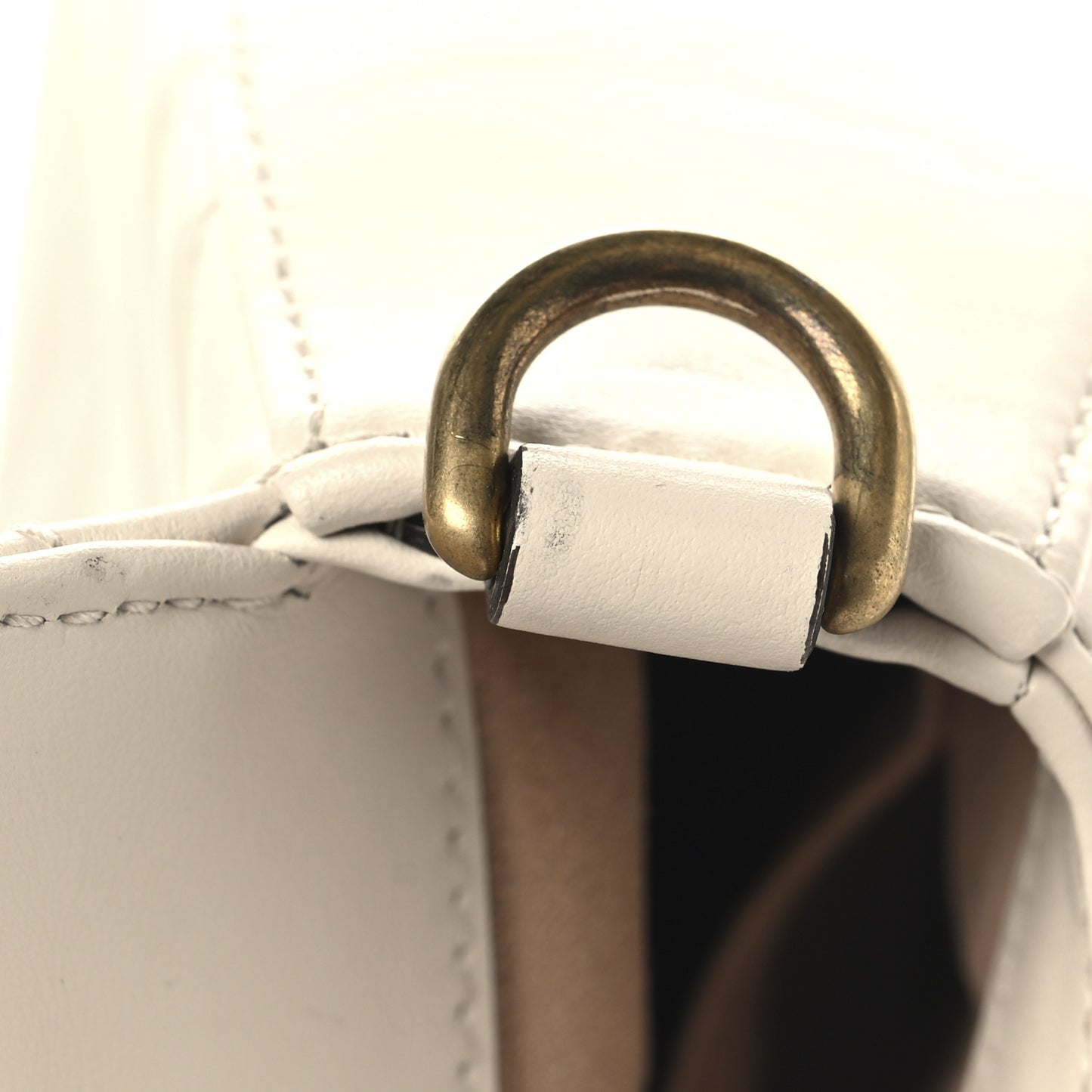 Calfskin Matelasse Mini GG Marmont Top Handle Shoulder Bag White