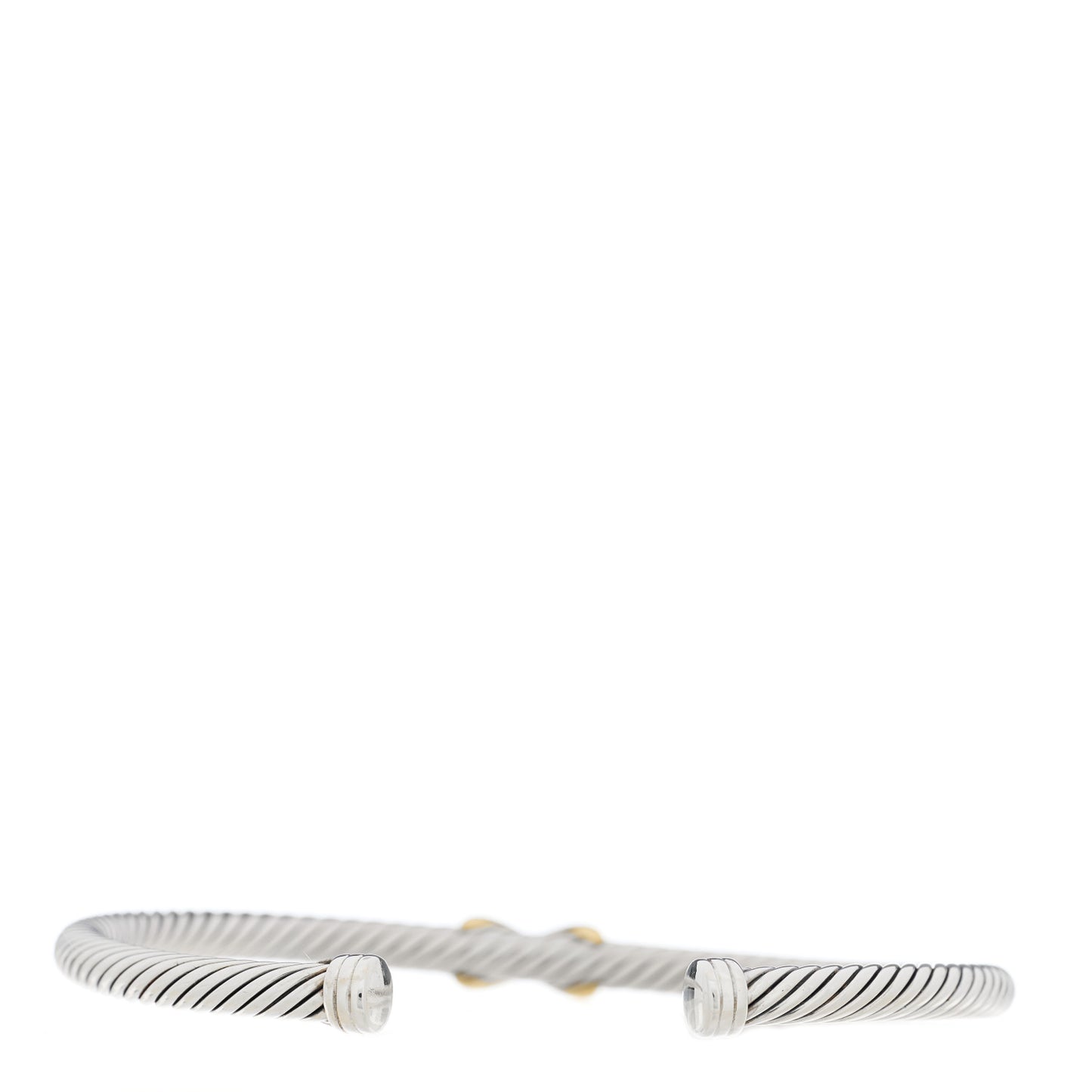Sterling Silver 18K Yellow Gold 4mm X Station Cable Bracelet