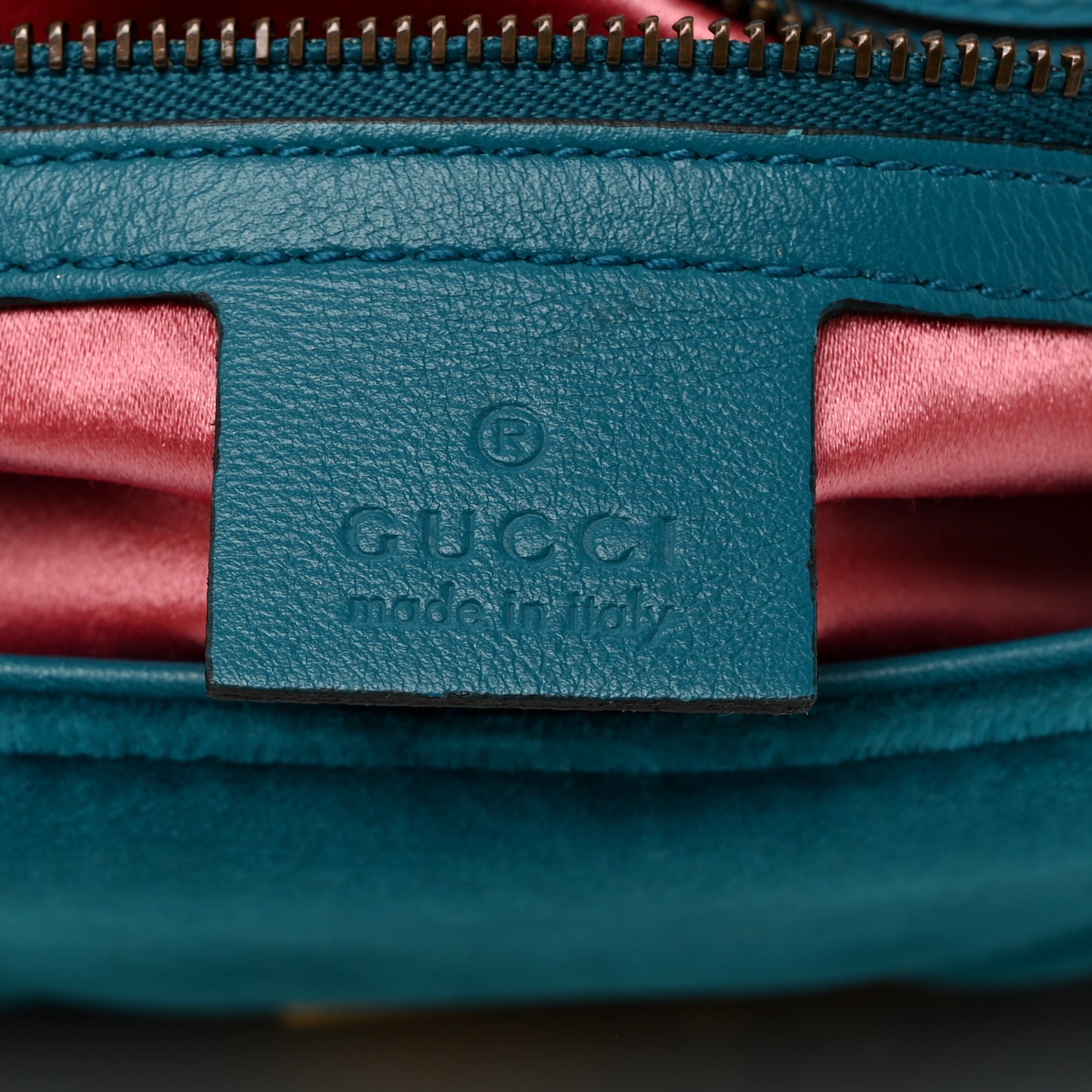 Velvet Matelasse Small GG Marmont Shoulder Bag Pavone Cyan