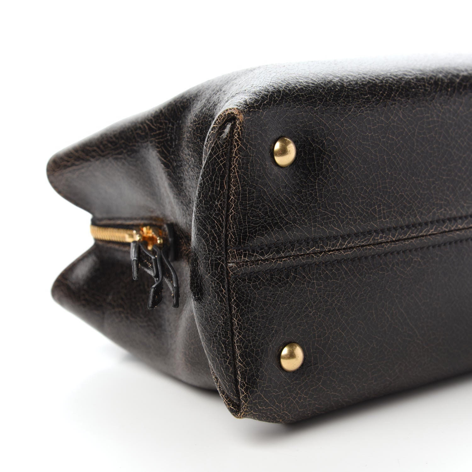 Miu Miu Calfskin Craquele Shopping Bag Ebano 6 of 9