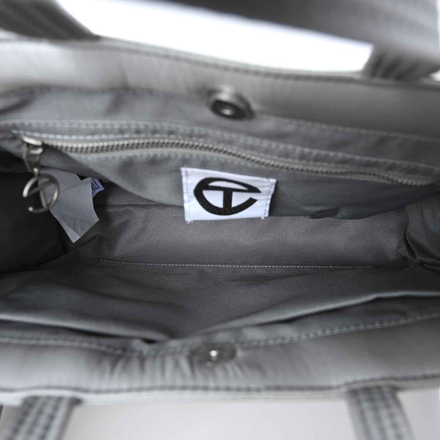 Nylon Medium Puff Shopping Bag Grey