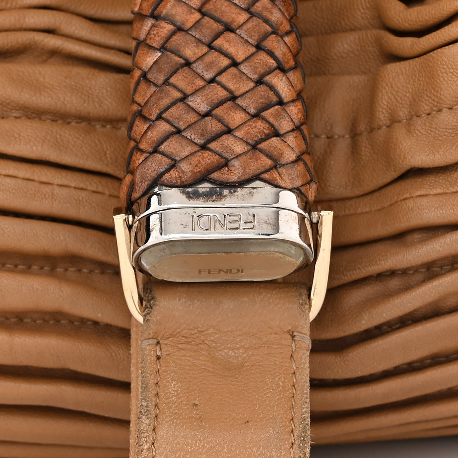 Fendi Nappa Pleated Nuvolata Spy Bone 16 of 16