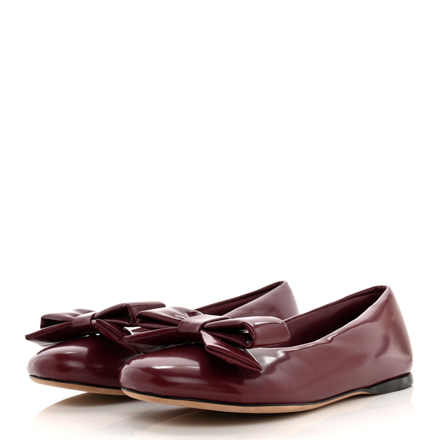 Loewe Puffy Lambskin Padded Bow Ballerina Flats 39 Raspberry 3 of 9