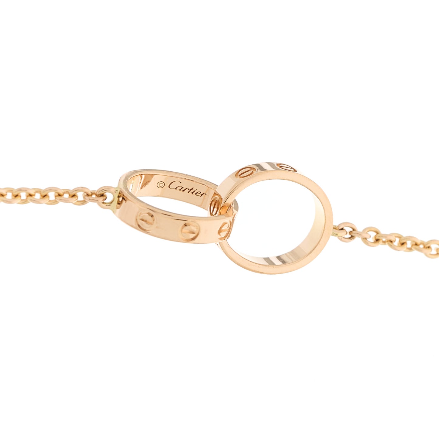 18K Pink Gold Interlocking LOVE Necklace