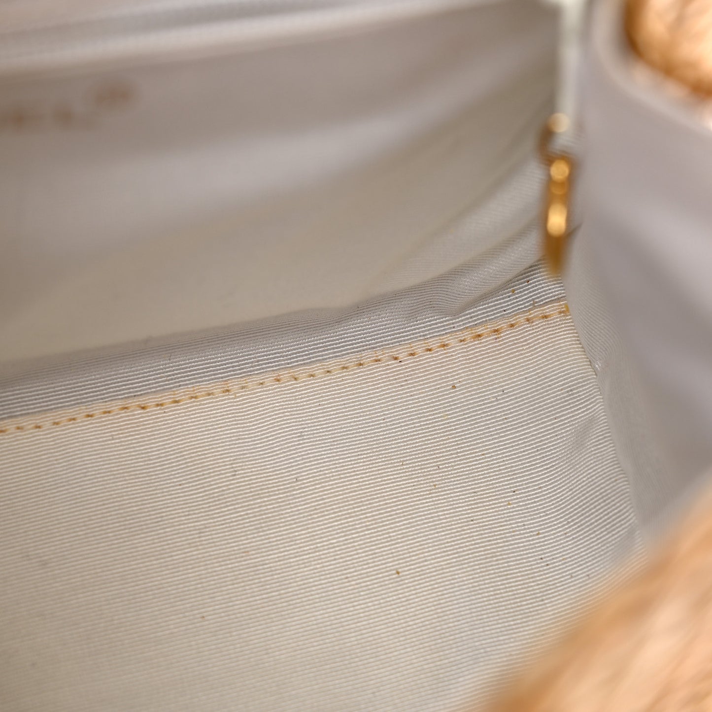 Calfskin Rattan Basket Flap Shoulder Bag White