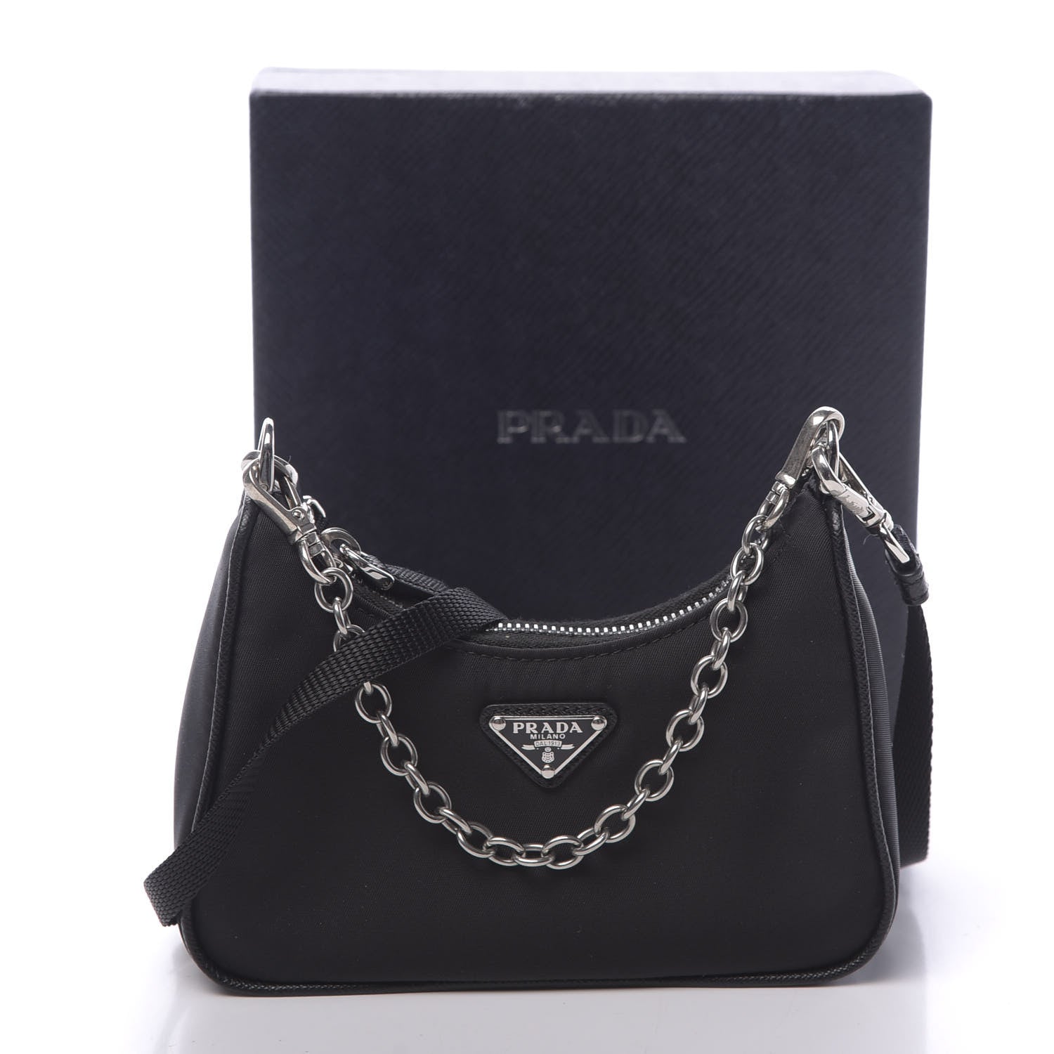 Prada Tessuto Nylon Mini Re-Edition 2000 Shoulder Bag Black 10 of 10