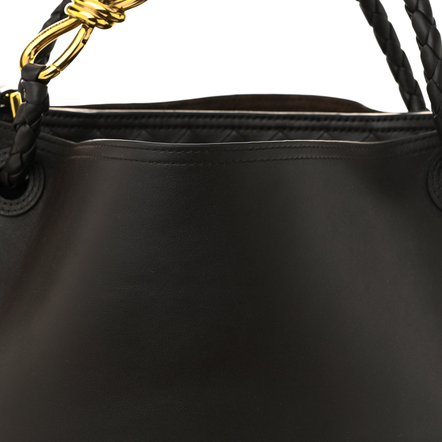 Silky Calfskin Small Andiamo Bucket Bag Fondant