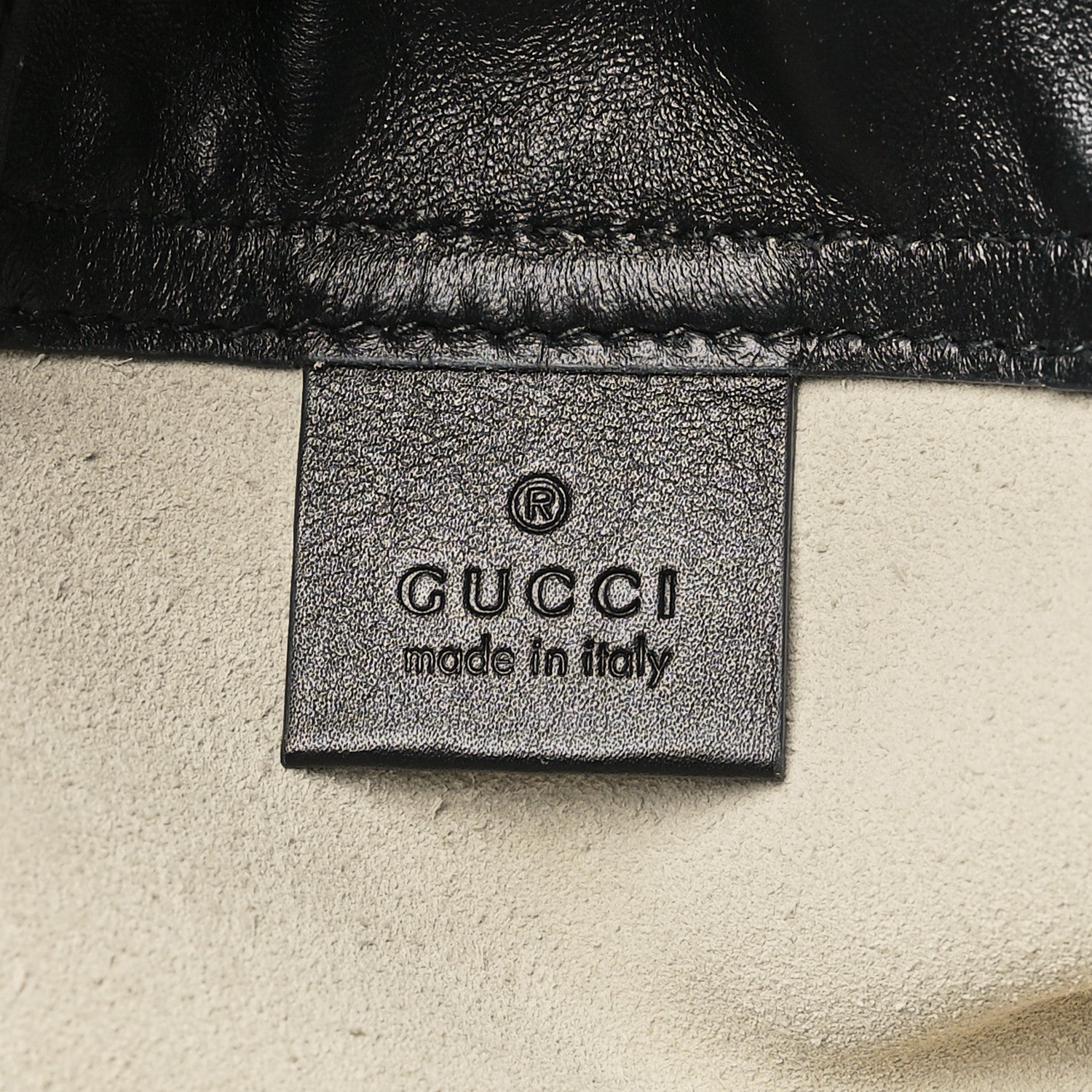 Gucci Calfskin Logo Drawstring Backpack Mystic White 7 of 11