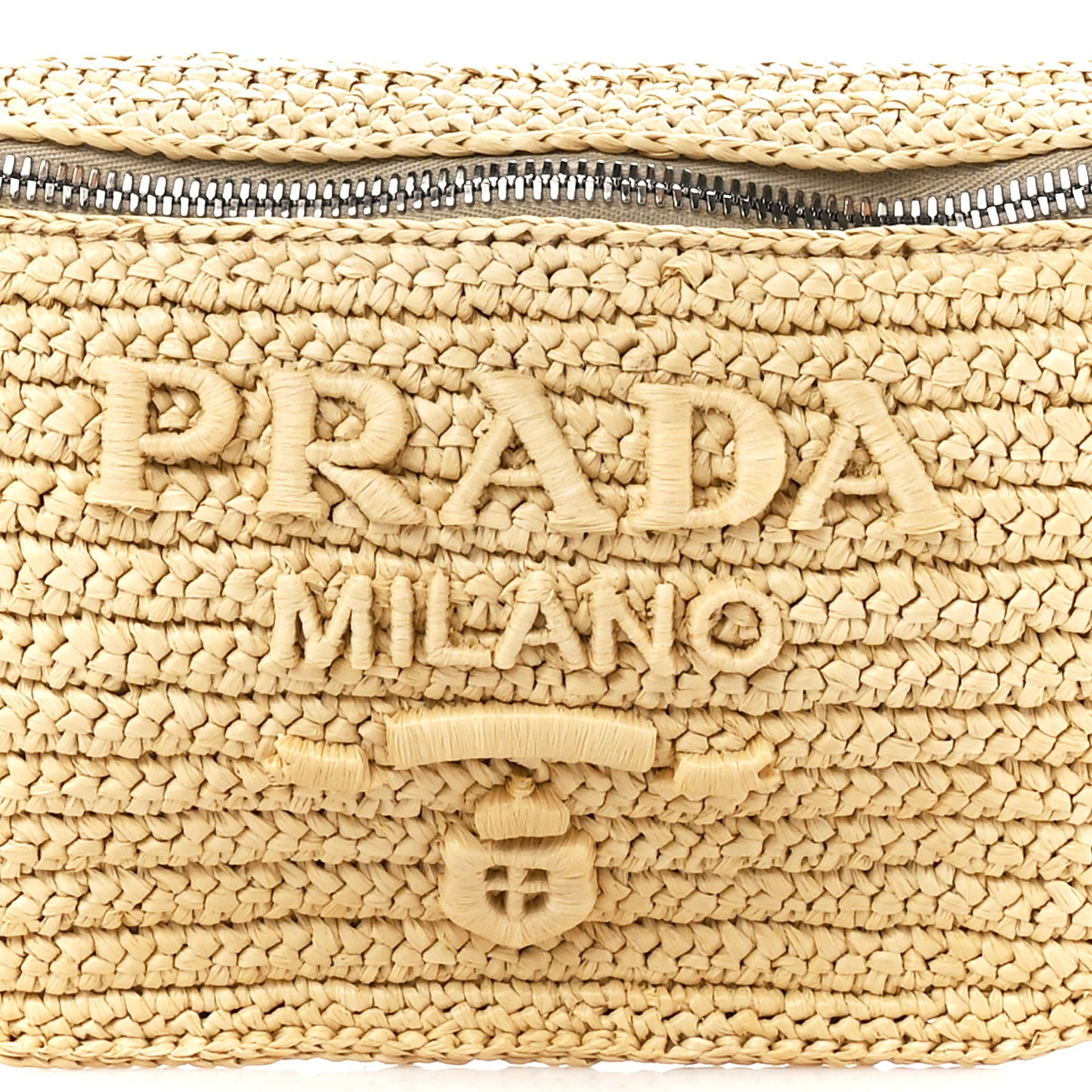 Yarn Raffia Effect Crochet Belt Bag Naturale