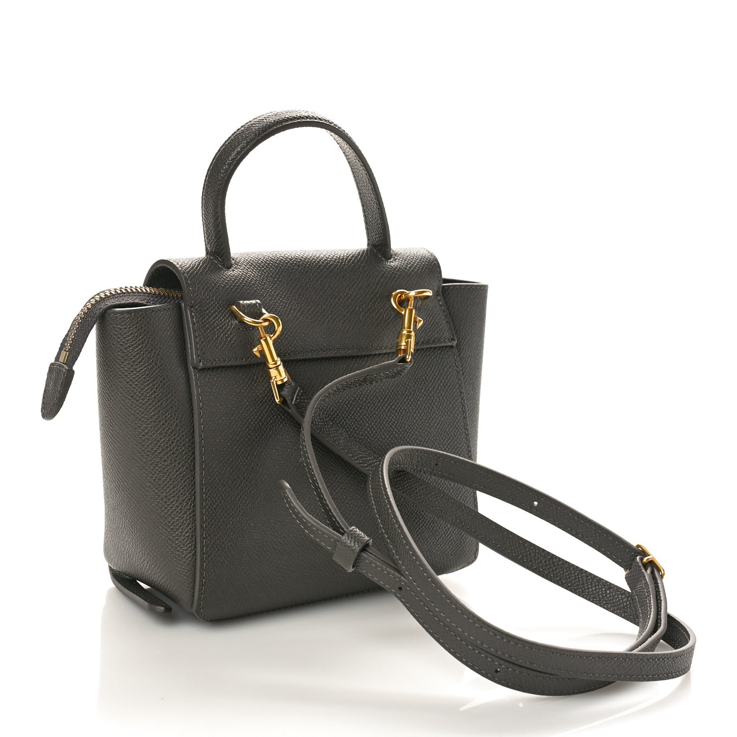 Grained Calfskin Pico Belt Bag Grey