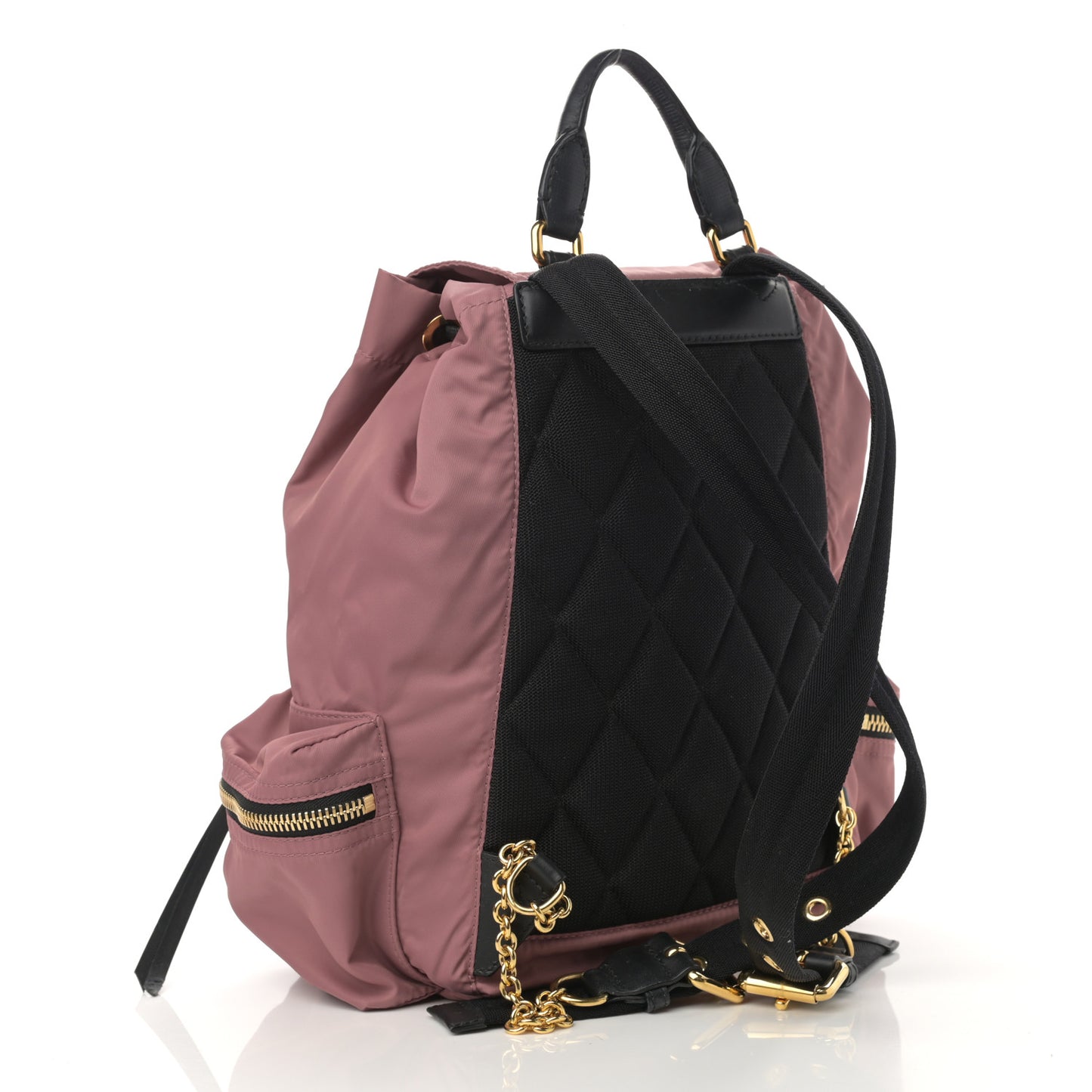 Nylon Medium Rucksack Backpack Mauve Pink