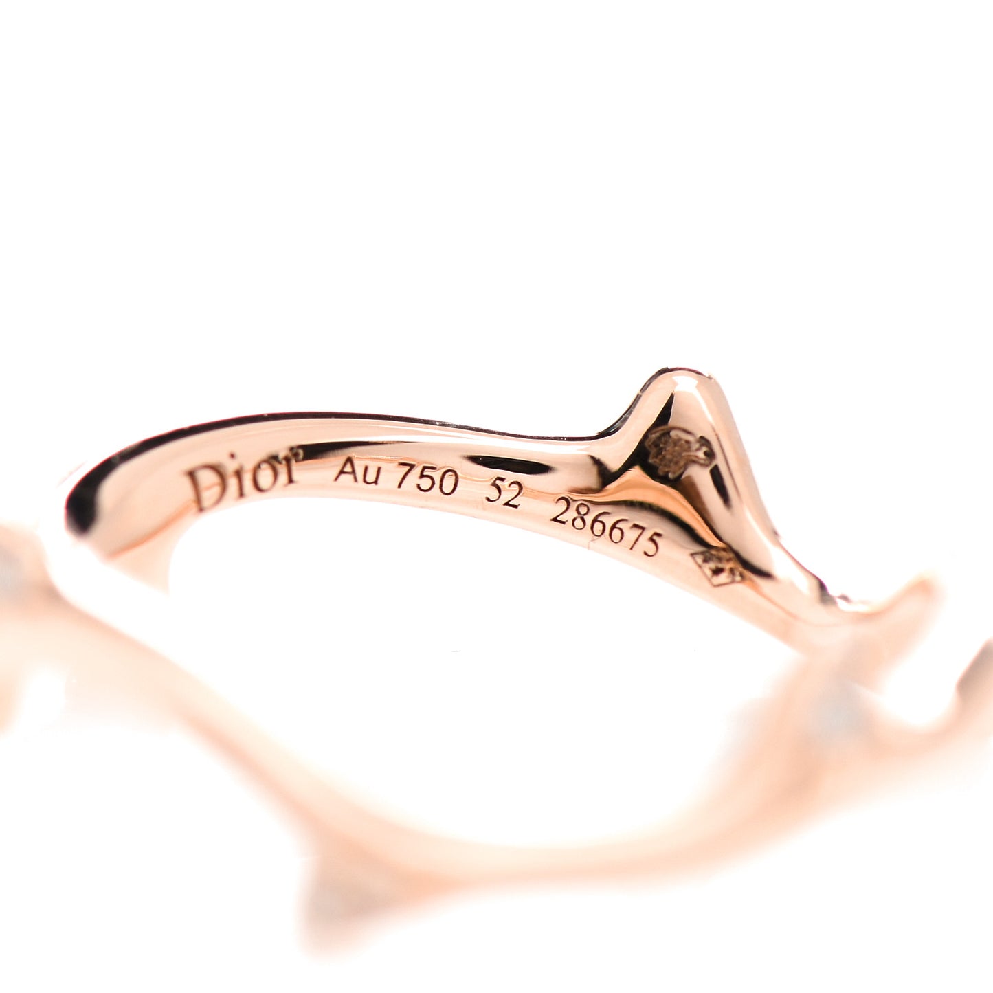 18K Rose Gold Diamond Bois de Rose Ring 52 6