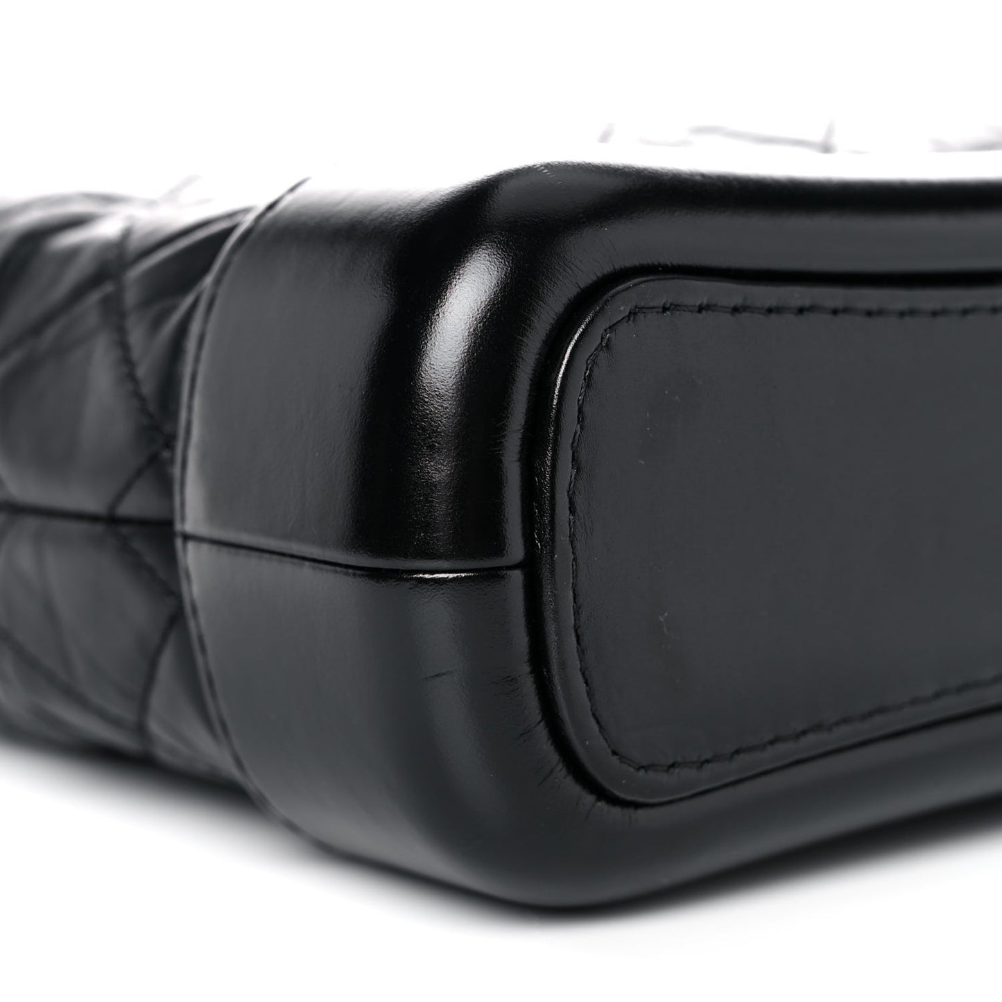 Aged Calfskin Quilted Small Gabrielle Hobo Black