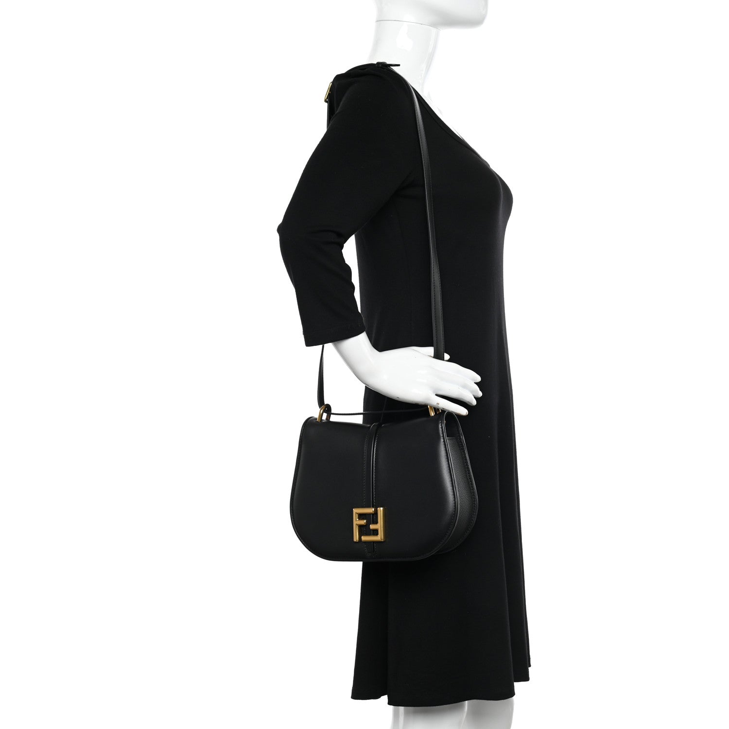 Fendi Vitello Brenta Cher Medium Fendi C'mon Black 2 of 9