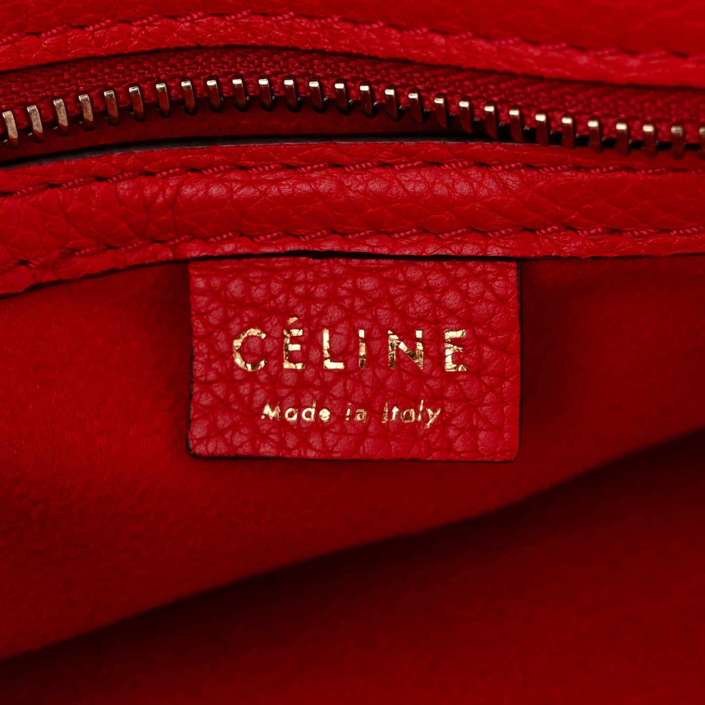 Drummed Calfskin Nano Luggage Red