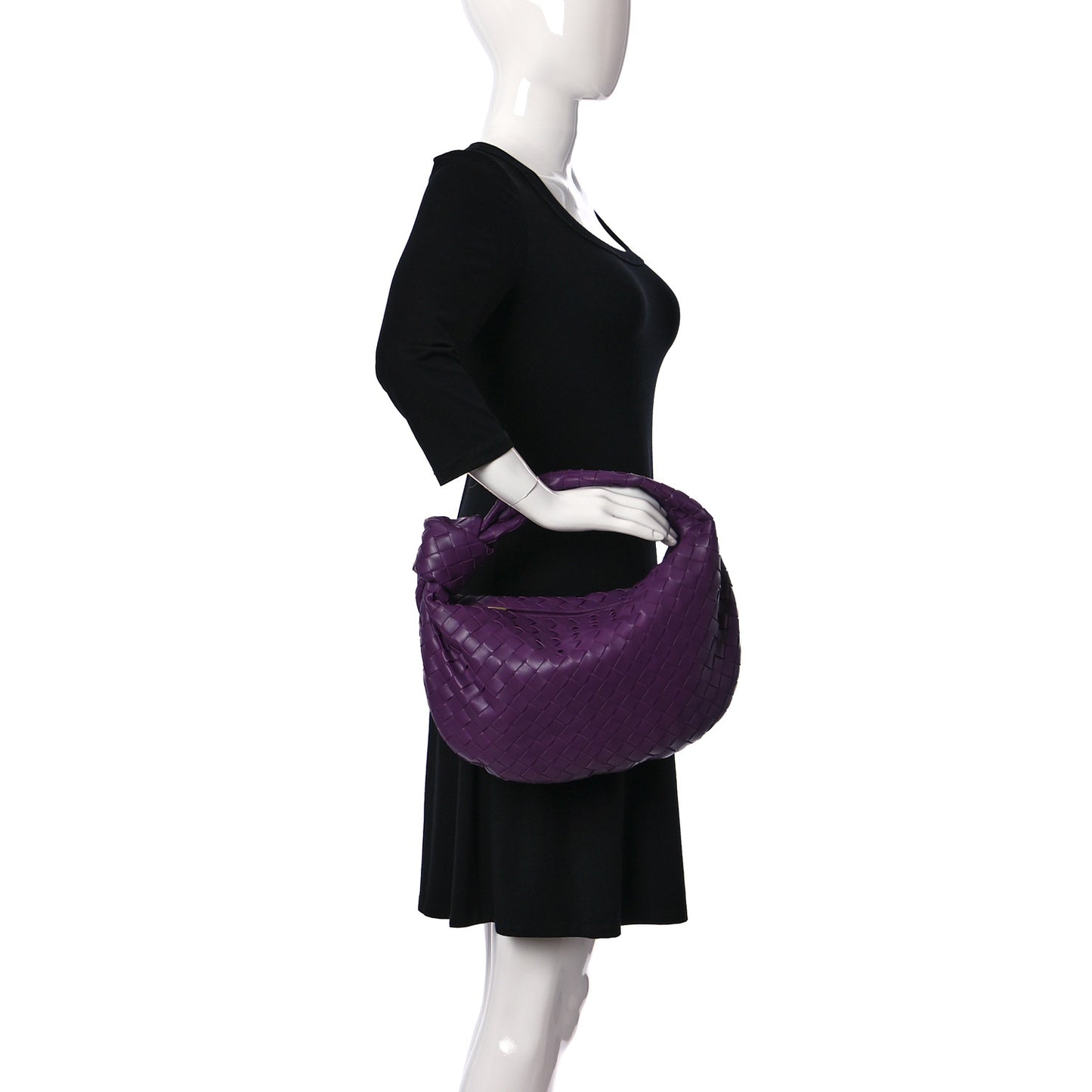 Nappa Intrecciato Teen Jodie Hobo Eggplant