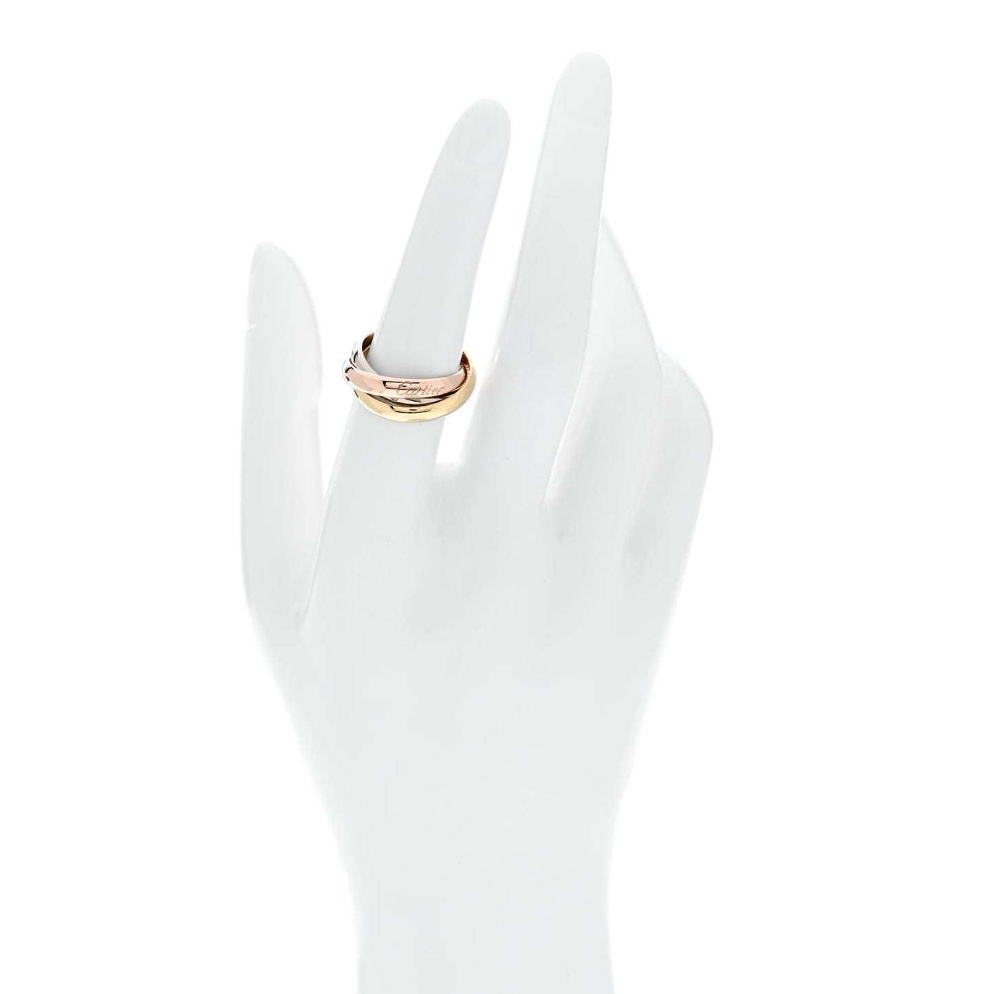 18K Pink Yellow White Gold Diamond Trinity Ring 54 7
