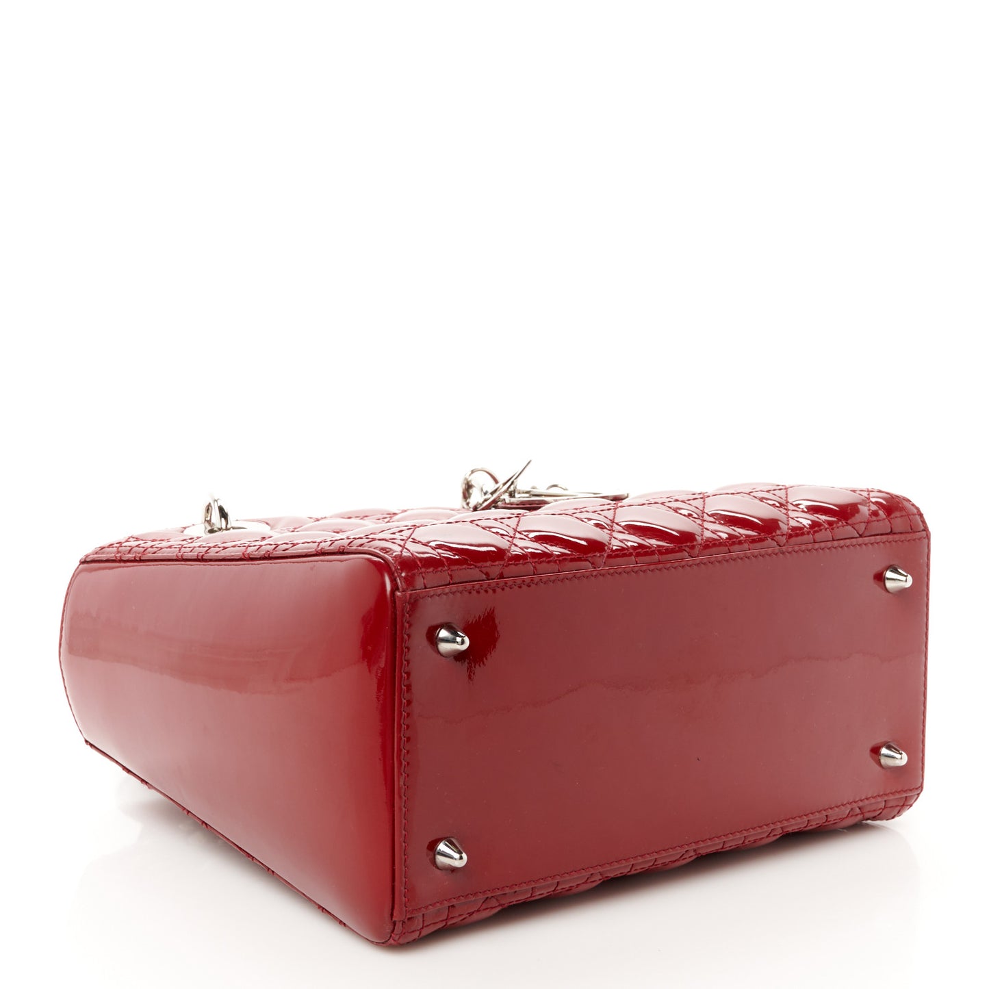 Patent Cannage Medium Lady Dior Red