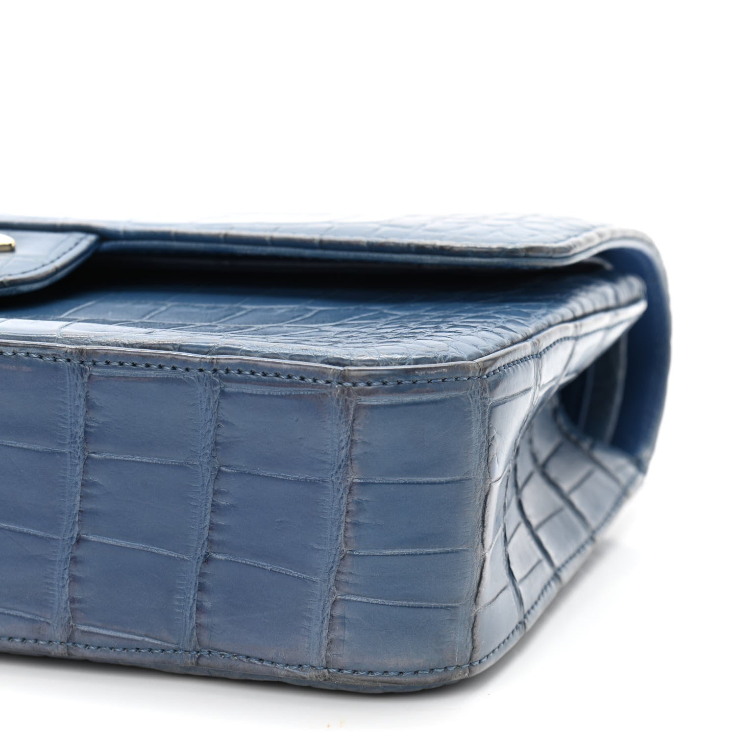 Chanel Alligator Medium Double Flap Blue 10 of 15