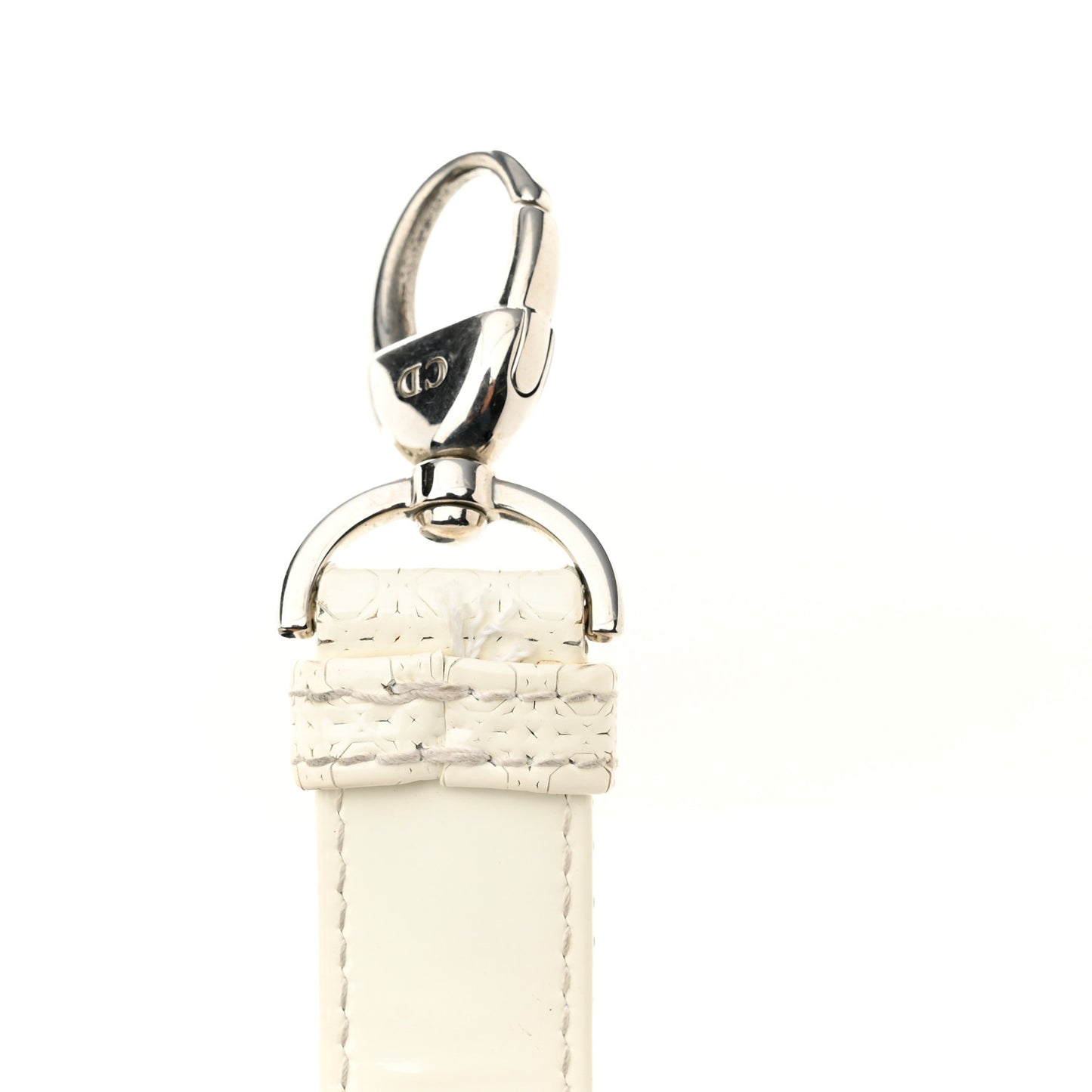 Patent Micro-Cannage Medium Lady Dior White