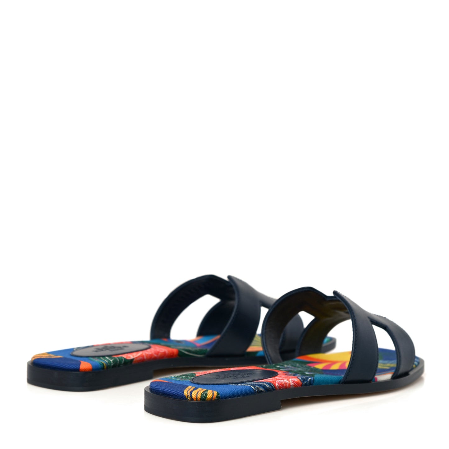 Calfskin Toucans de Paradis Oran Sandals 35.5 Bleu Indigo