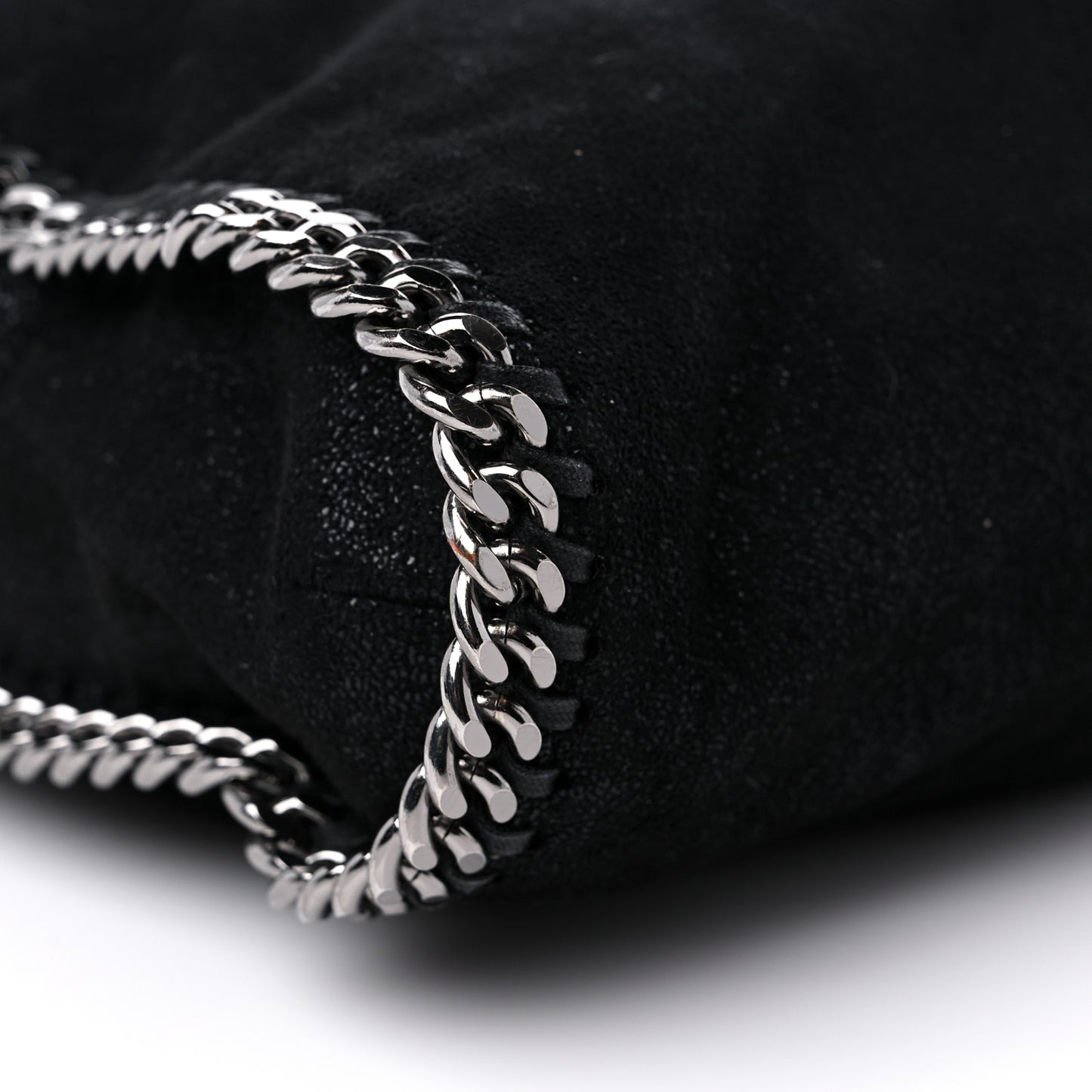 Shaggy Deer Small Falabella Fold Over Tote Black