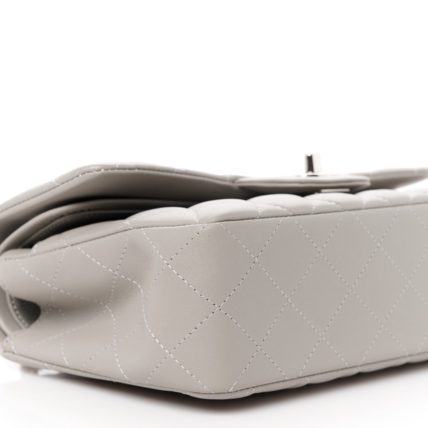 Chanel Lambskin Quilted Small Double Flap Grey 10 of 11