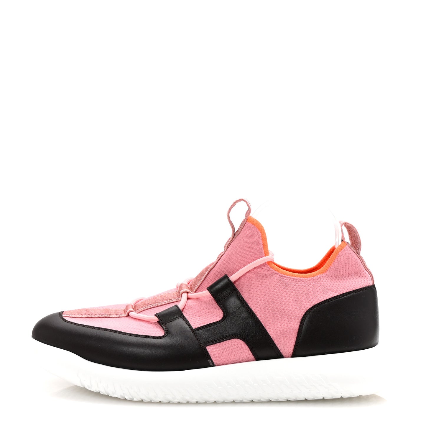 Technical Canvas Calfskin Mens Duel Sneakers 43 Pink Brown