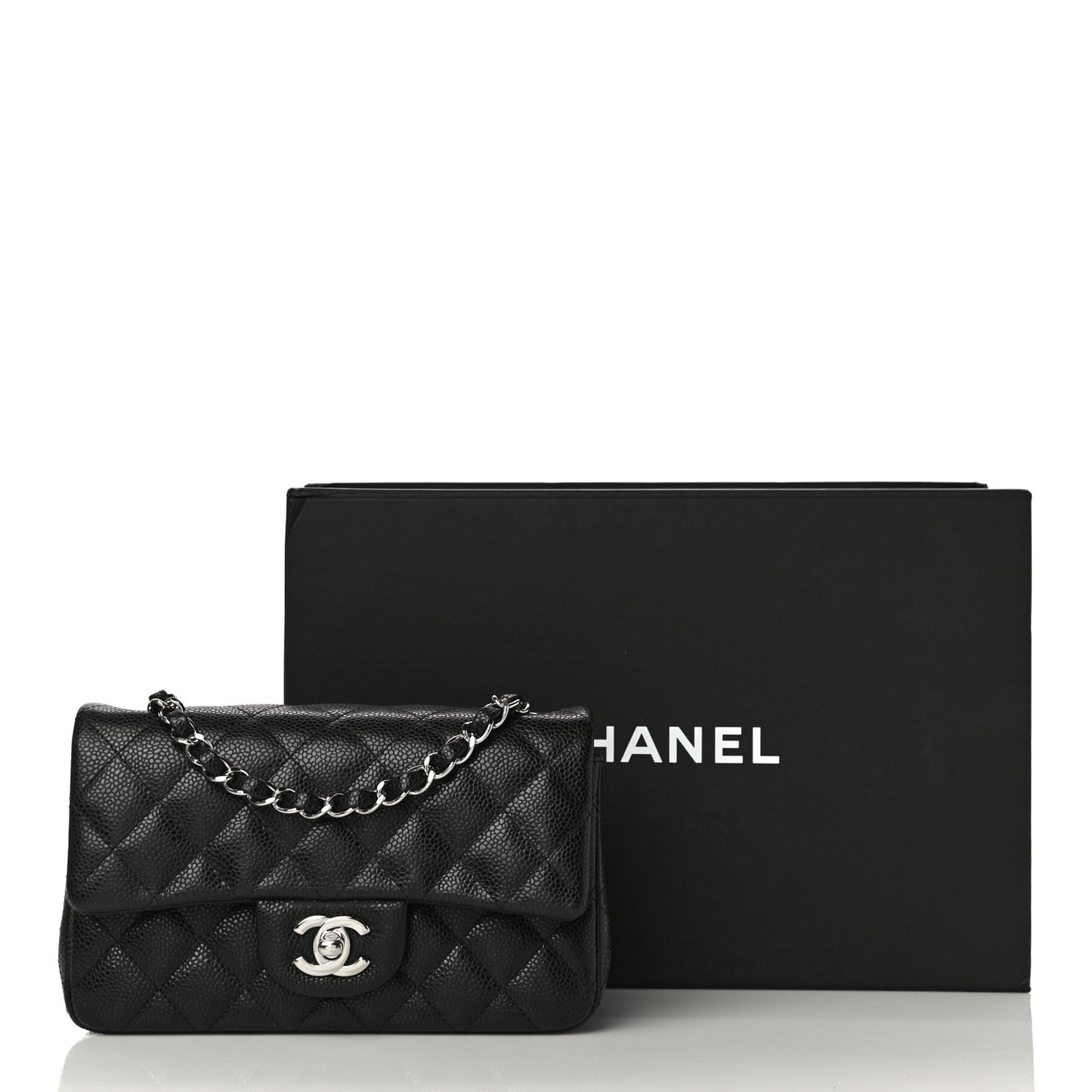 Caviar Quilted Mini Rectangular Flap Black